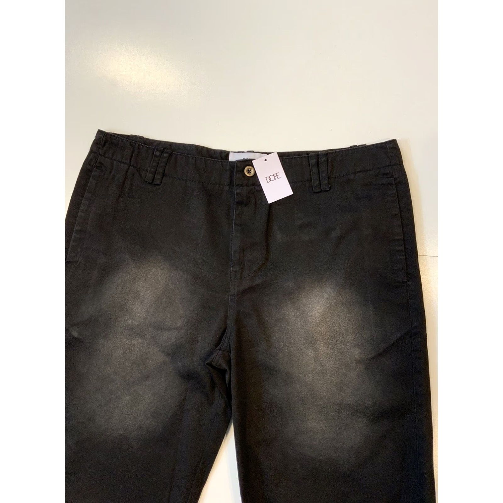 Vintage NWT Dope Clothing Summer 2015 Raw Edge Frayed Black Faded Chino Shorts Sz. 36 Men Black Chino Shorts 36 Mens Summer 2015 NWT Dope Clothing Size US 36 / EU 52 - 4 Thumbnail