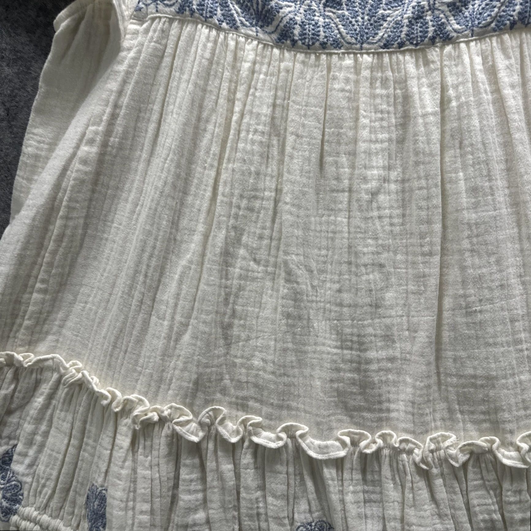 MISA Los Angeles Misa Los Angeles Dress Womens L White Embroidered Floral Boho Tiered Cotton Size L / US 10 / IT 46 - 7 Thumbnail