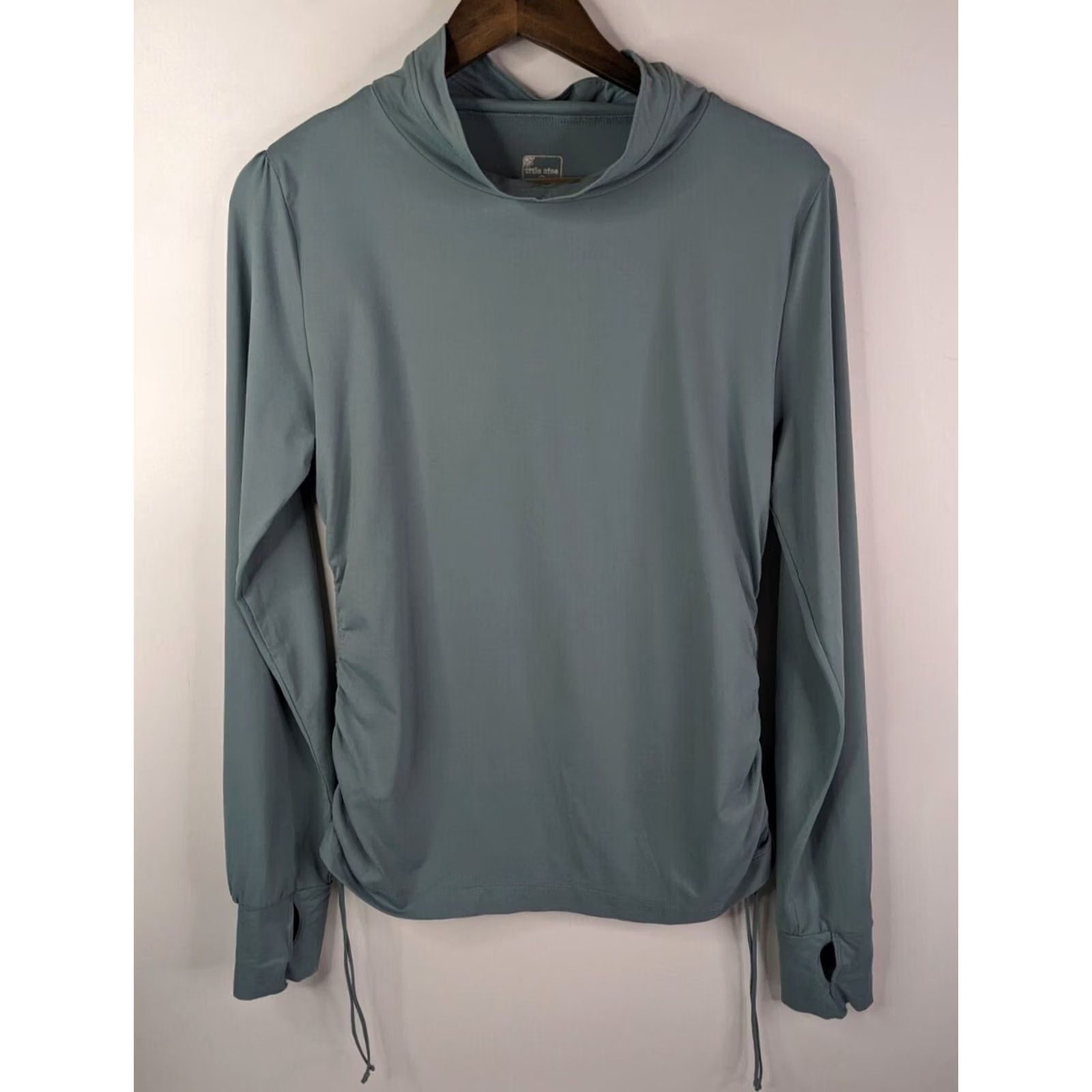 Vintage Title Nine Slate Blue Super Soft Funnel Neck Cinch Side Pull Over Top L Size L / US 10 / IT 46 - 2 Thumbnail