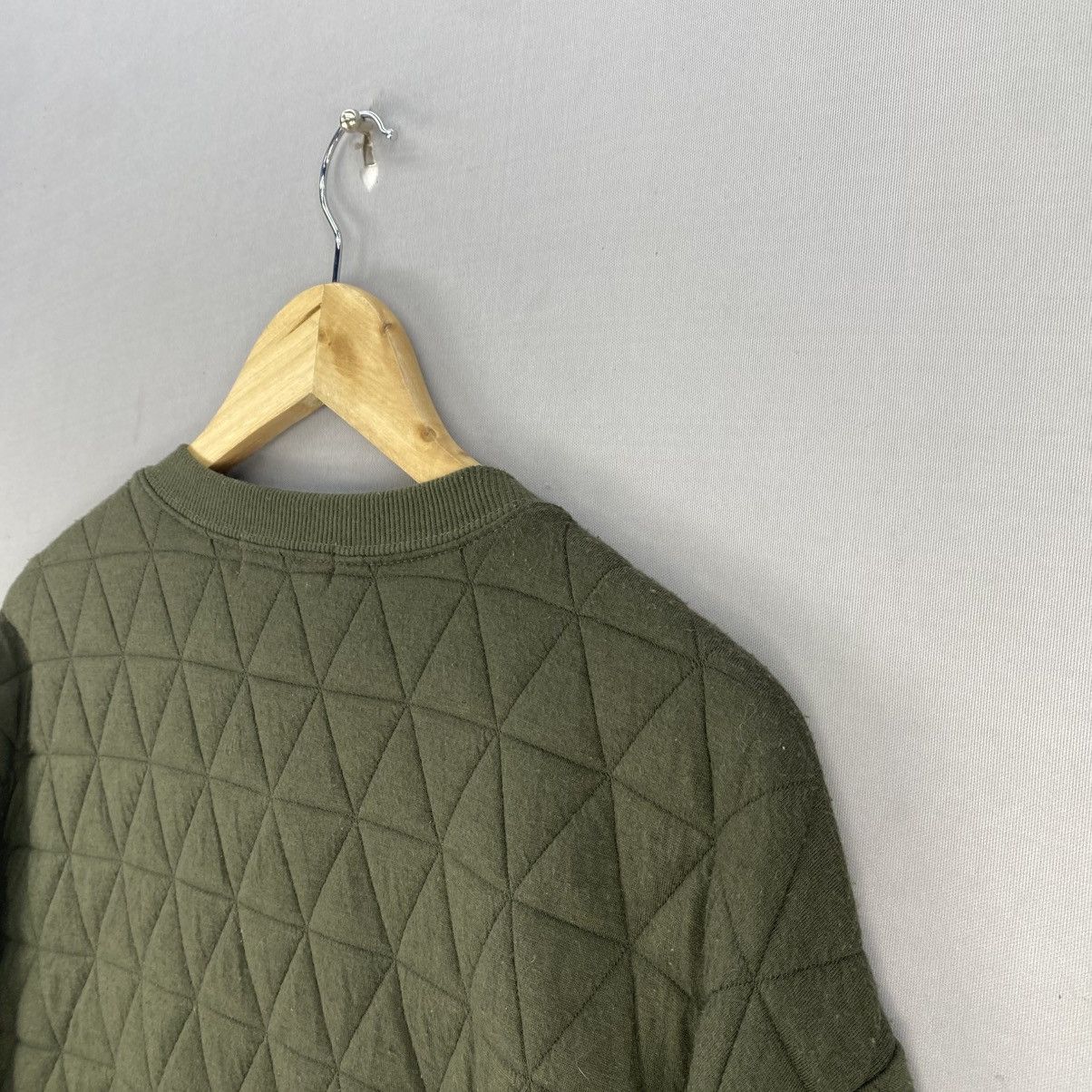 Japanese Brand Season Reason Quilted Snap Button Cardigan | Olive Green Size US M / EU 48-50 / 2 - 5 Thumbnail