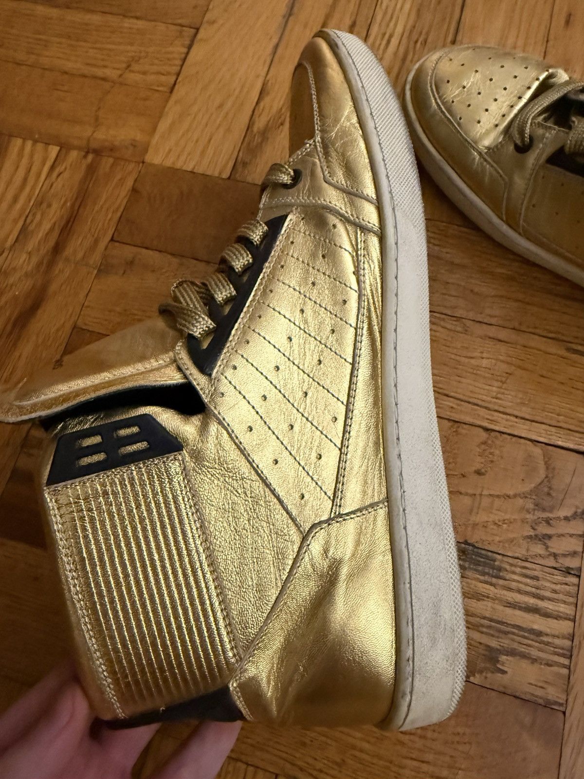 Saint Laurent Paris × Yves Saint Laurent FW15 SAINT LAURENT PARIS GOLD HI-TOP sz EU43/US10 Size US 10 / EU 43 - 9 Thumbnail
