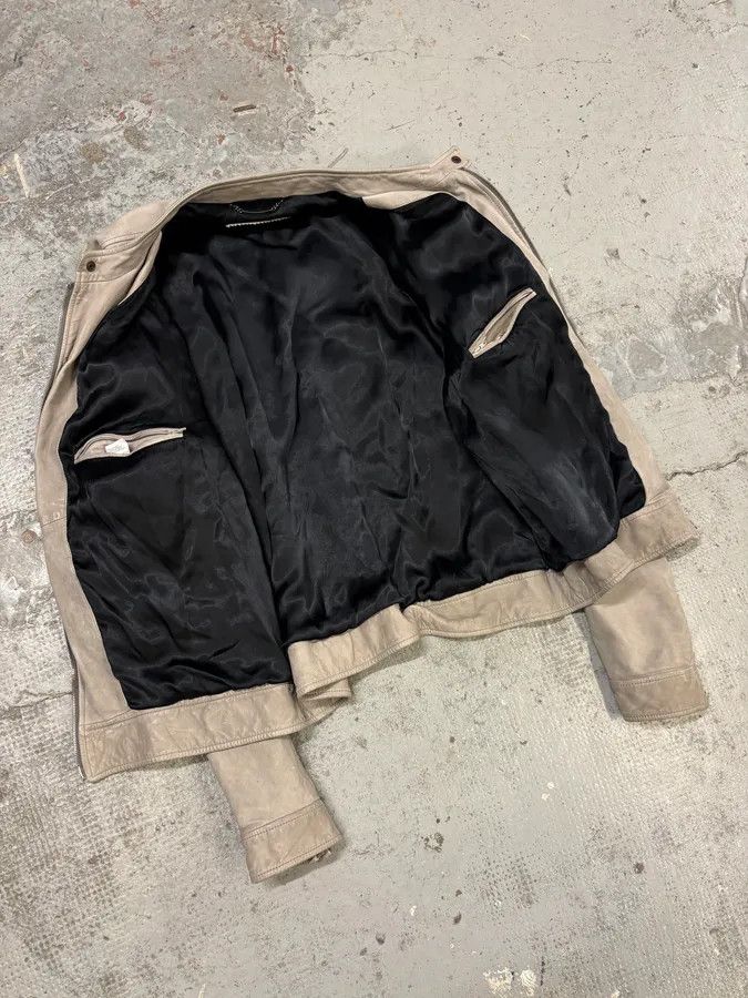 Dolce & Gabbana 2010s Dolce & Gabbana Grey Biker Minimalist Leather Jacket Size US L / EU 52-54 / 3 - 7 Thumbnail