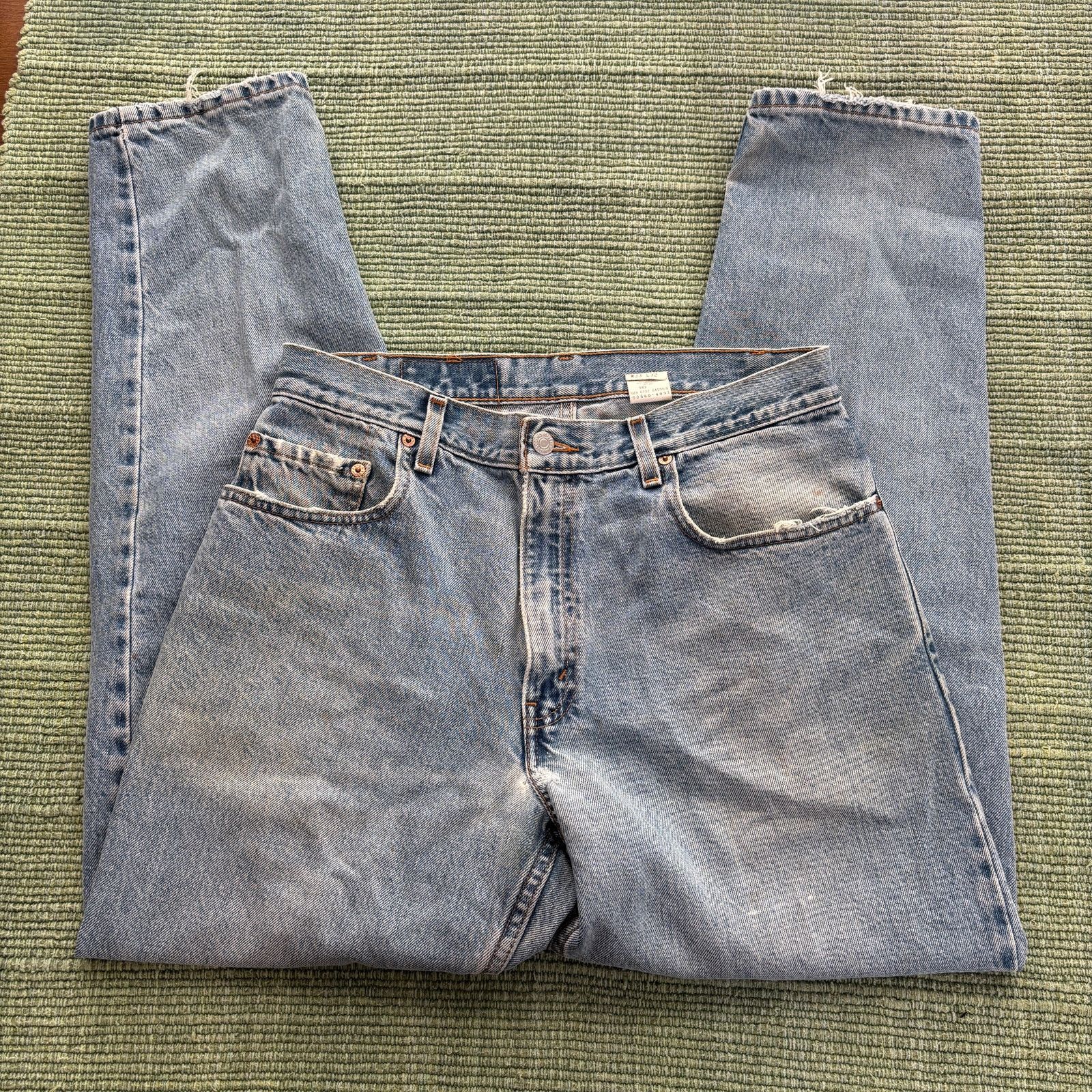 Levi's Vintage 90s Levis 560 Distressed Light Wash Tapered Jeans Size US 33 - 5 Thumbnail