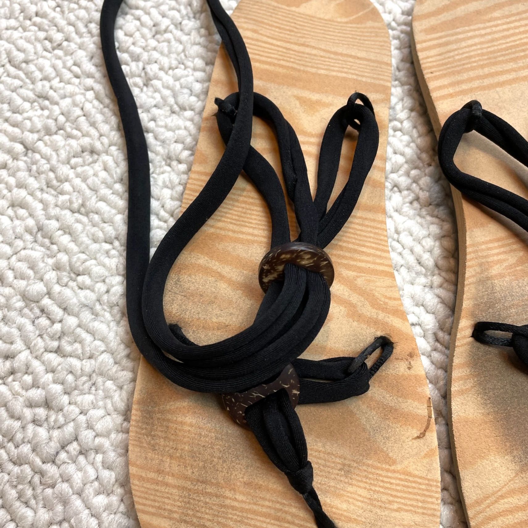 Vintage Unbranded Sandals Womens 8.5 Brown Strappy Faux Leather Comfort Flat Slip On Beach Size US 8.5 / IT 38.5 - 6 Thumbnail