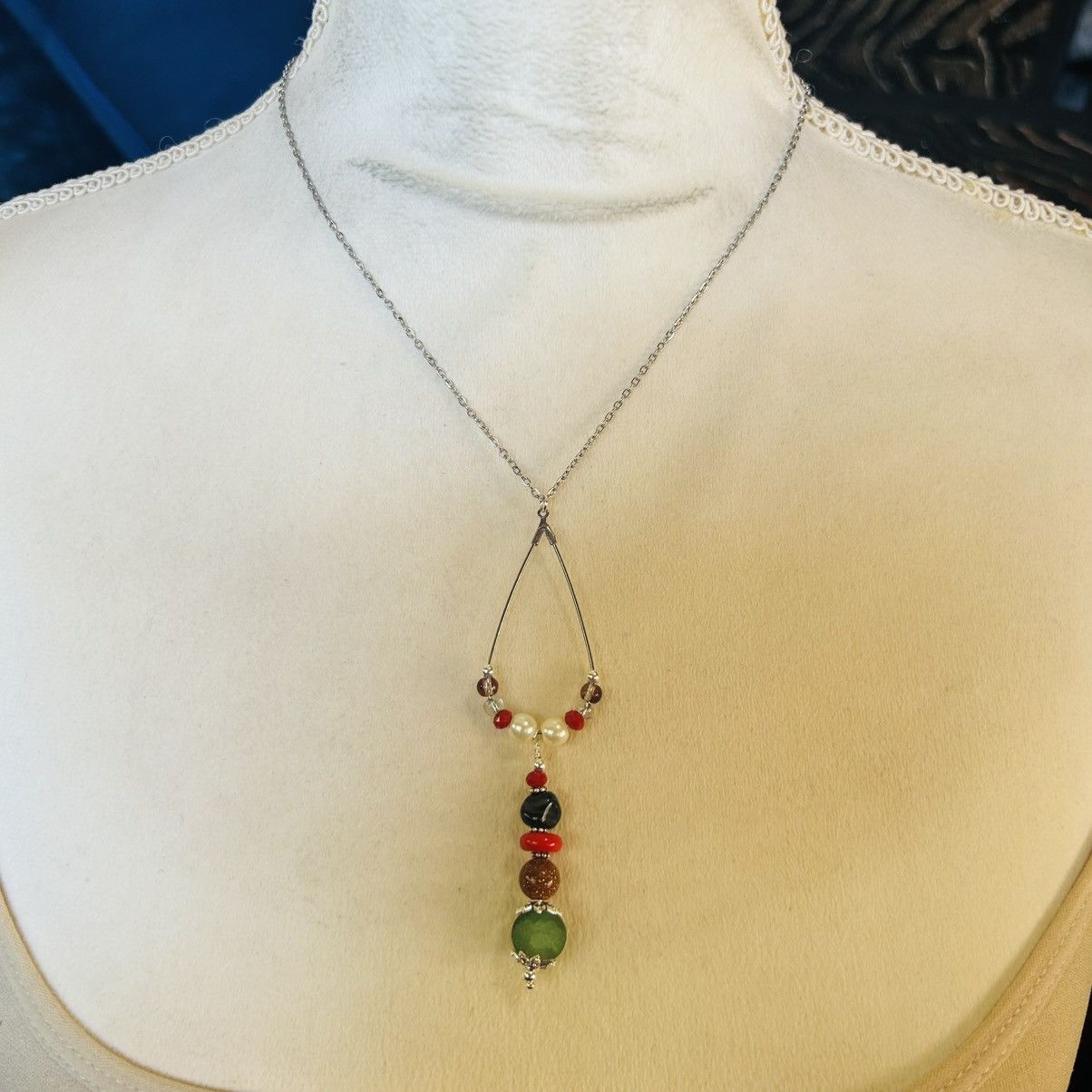 Handmade Handcrafted vintage bead changeable charm pendant necklace Size ONE SIZE - 3 Thumbnail