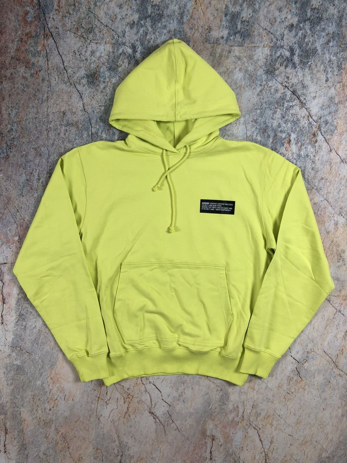 image of Helmut Lang Green Big Logo Go New Hoodie, Men's (Size Large)