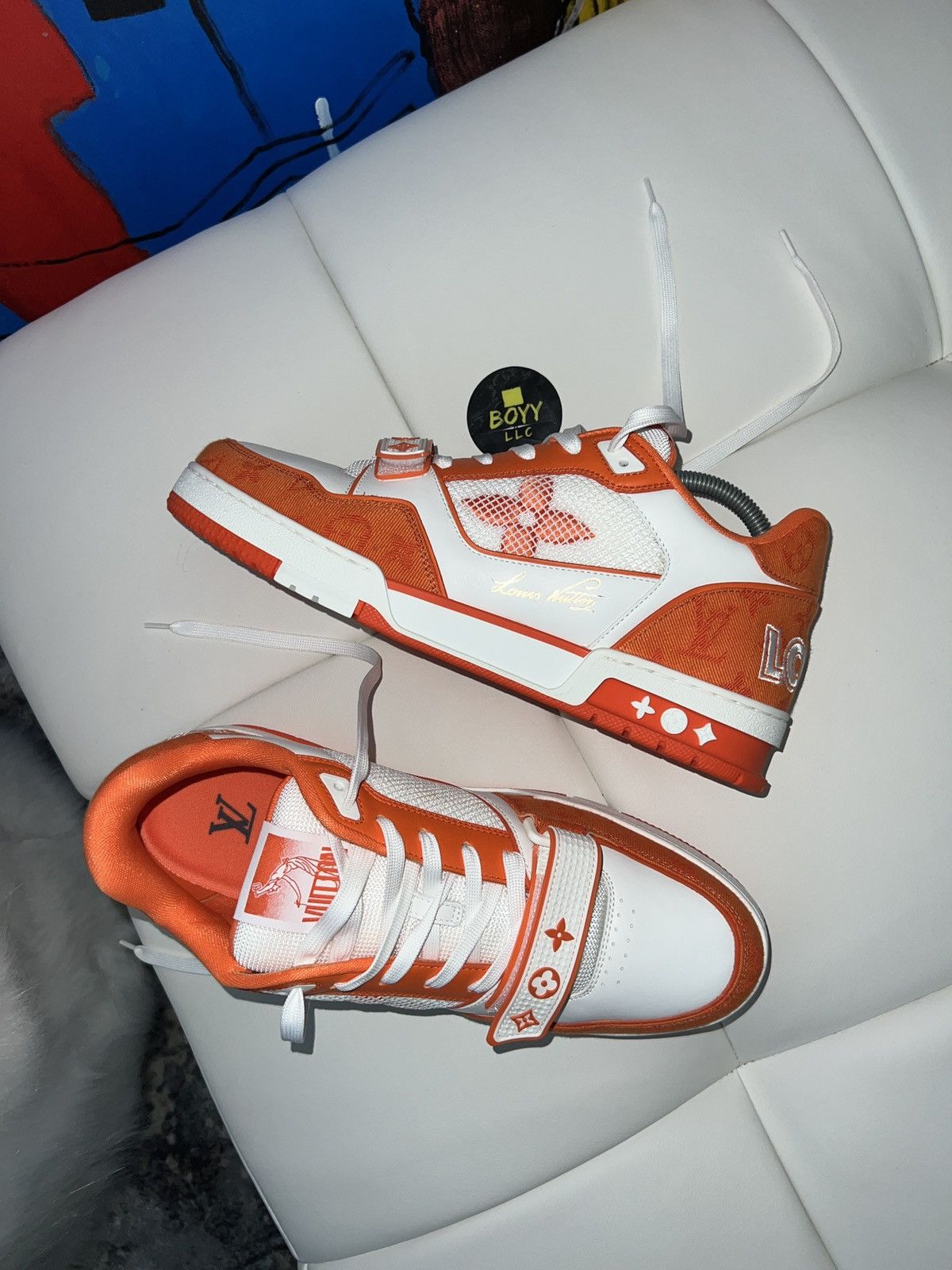 Louis Vuitton monogram strap sneakers LV9