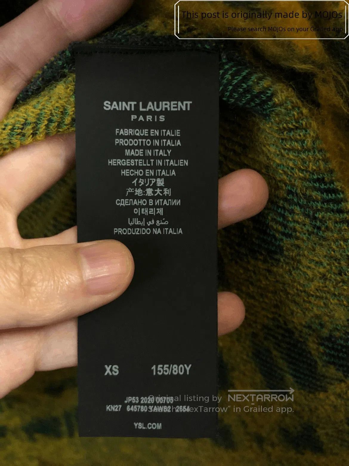 Saint Laurent Paris Saint Laurent Paris Oversized Mohair Mix Color Cardigan. Size XS / US 0-2 / IT 36-38 - 7 Thumbnail