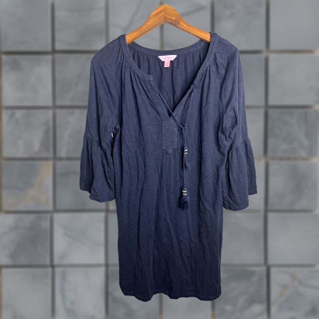 Lilly Pulitzer Lilly Pulitzer Blue Mini Dress Womens Small Bell Sleeve Size S / US 4 / IT 40 - 1 Thumbnail