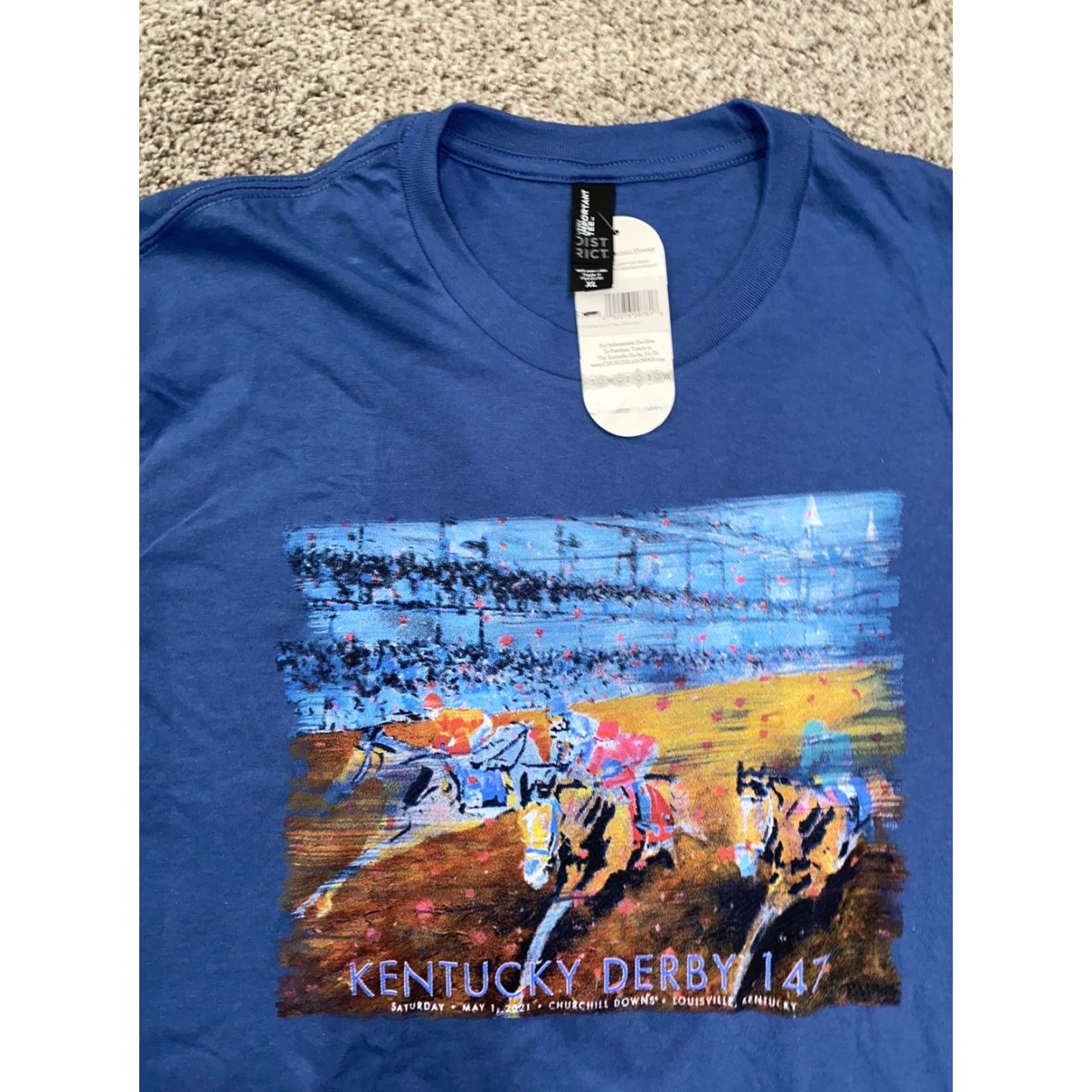 Vintage VINTAGE Kentucky Derby 147 Graphic T Shirt Mens Blue XL Sz Regular Mens Blue Kentucky Derby Shirt 147 Graphic Size US XL / EU 56 / 4 - 3 Thumbnail