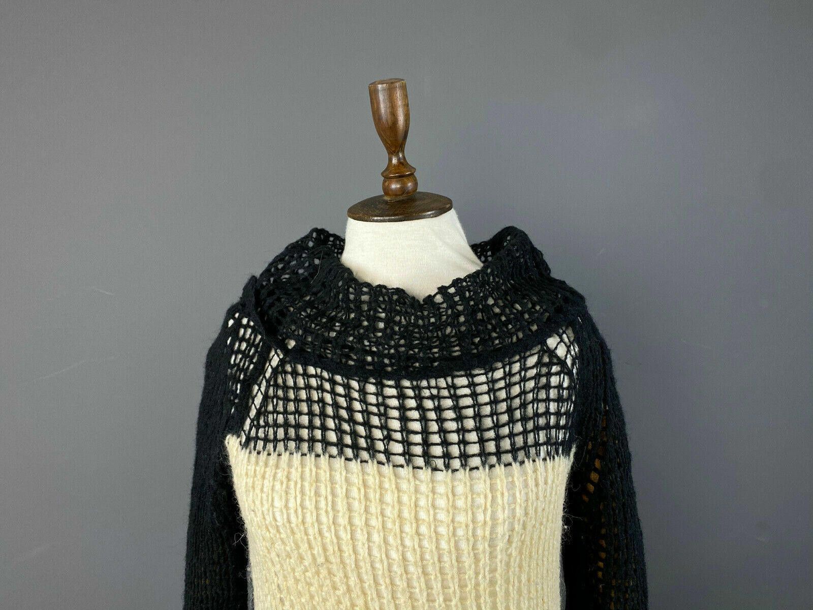 Designer Twin Set Simona Barbieri White / Black Knit Tunic Sweater Size M / US 6-8 / IT 42-44 - 2 Thumbnail