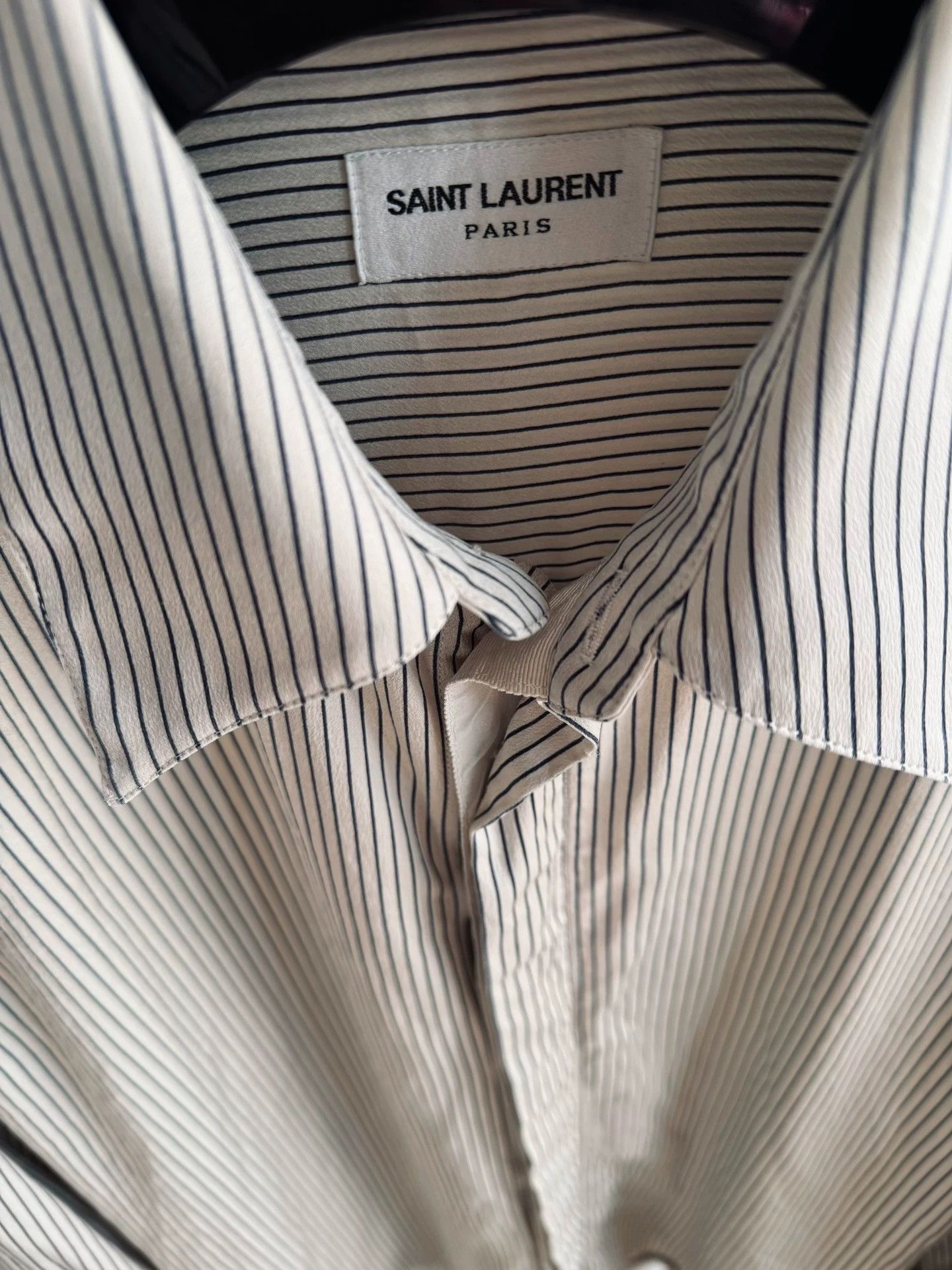 Saint Laurent Paris SAINT LAURENT 24SS Silk Striped Oversized Shirt F40 Unisex Size M / US 6-8 / IT 42-44 - 2 Thumbnail