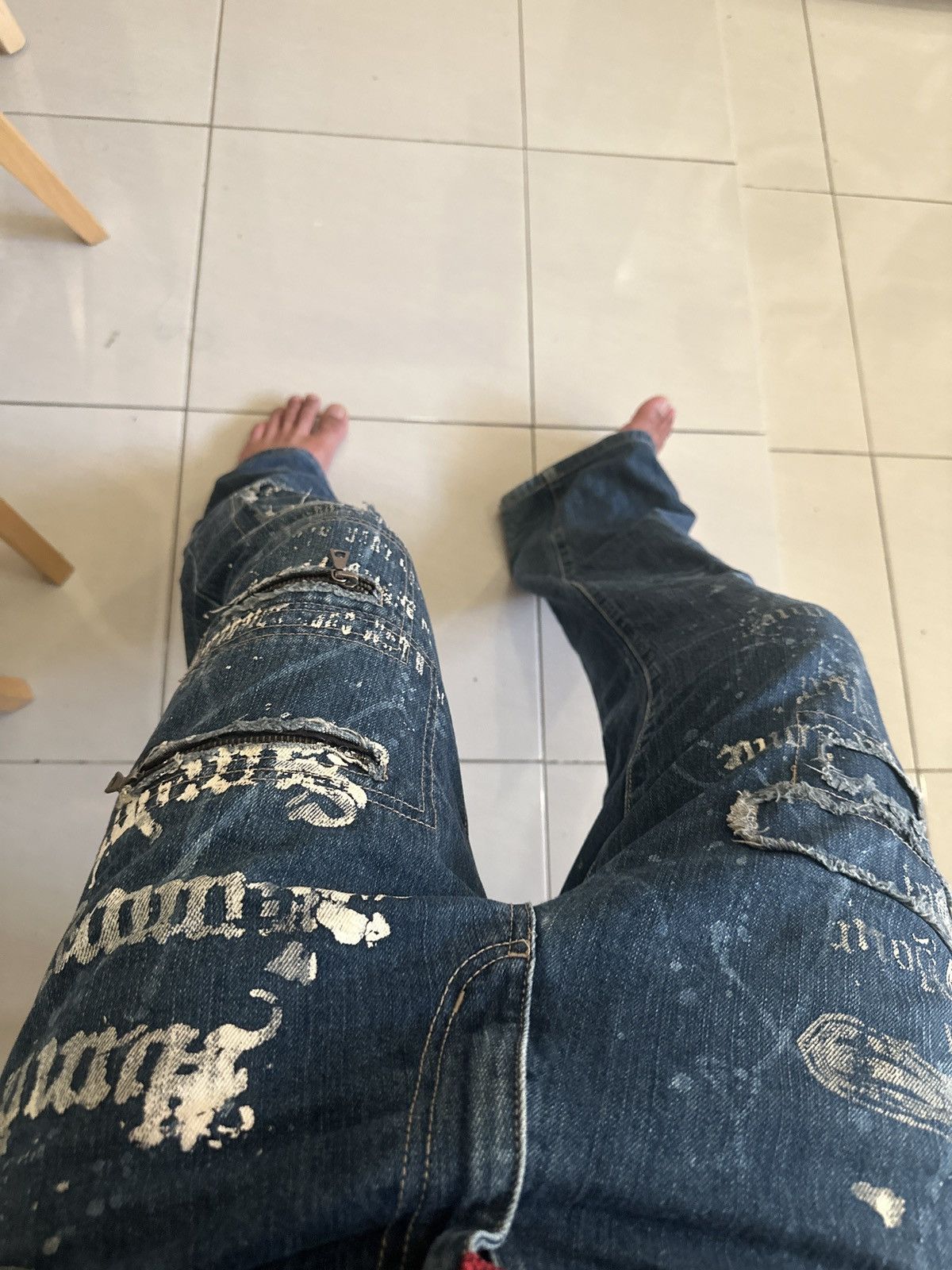 Japanese Brand Distressed Denim By BA-STU STUDIO Size US 34 / EU 50 - 7 Thumbnail