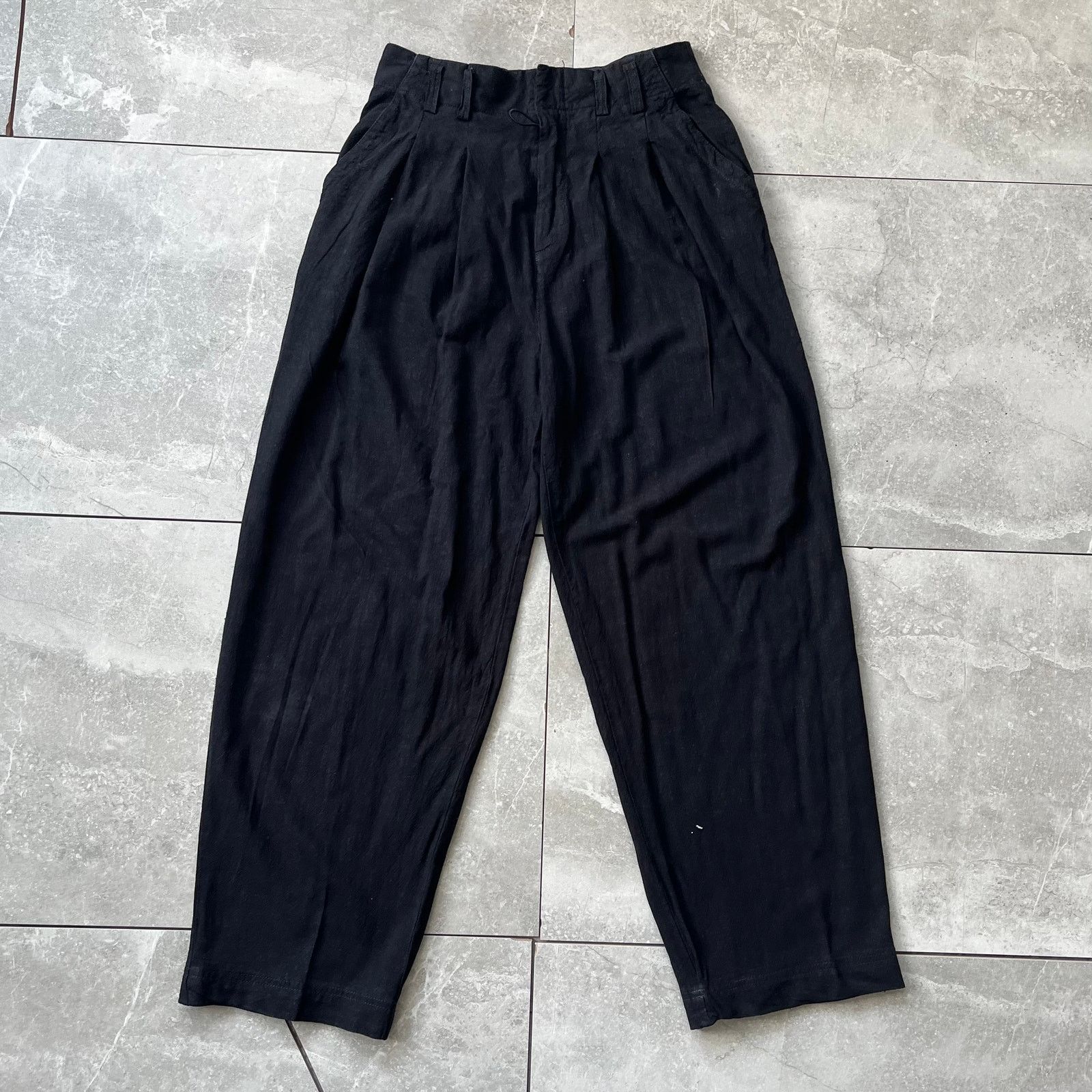 Free People Free people High-Waisted Black Pleated Cropped Trousers Size 26" / US 2 / IT 38 - 2 Thumbnail