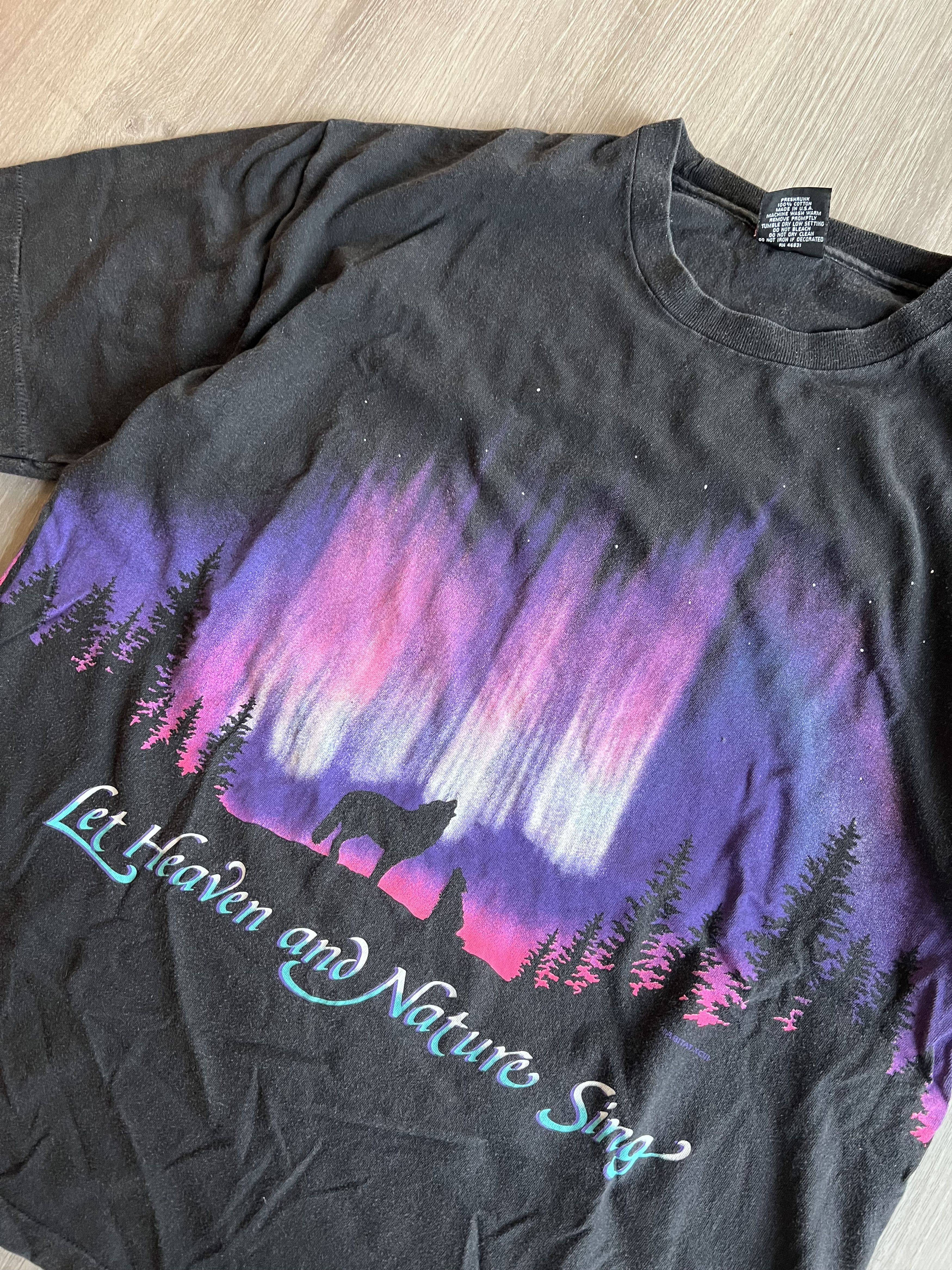 Habitat 1993 heaven and nature sing northern lights tee Jesus God Size US XL / EU 56 / 4 - 2 Thumbnail