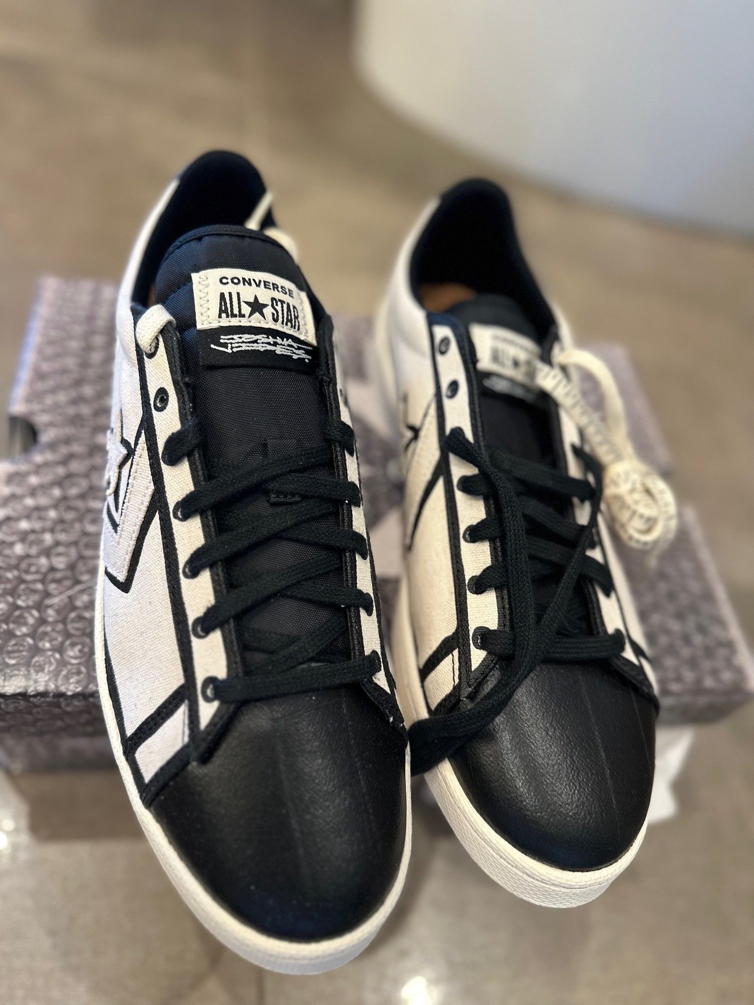Converse Converse X Joshua Vides Pro Leather White Black Canvas Low Size US 11 / EU 44 - 5 Thumbnail
