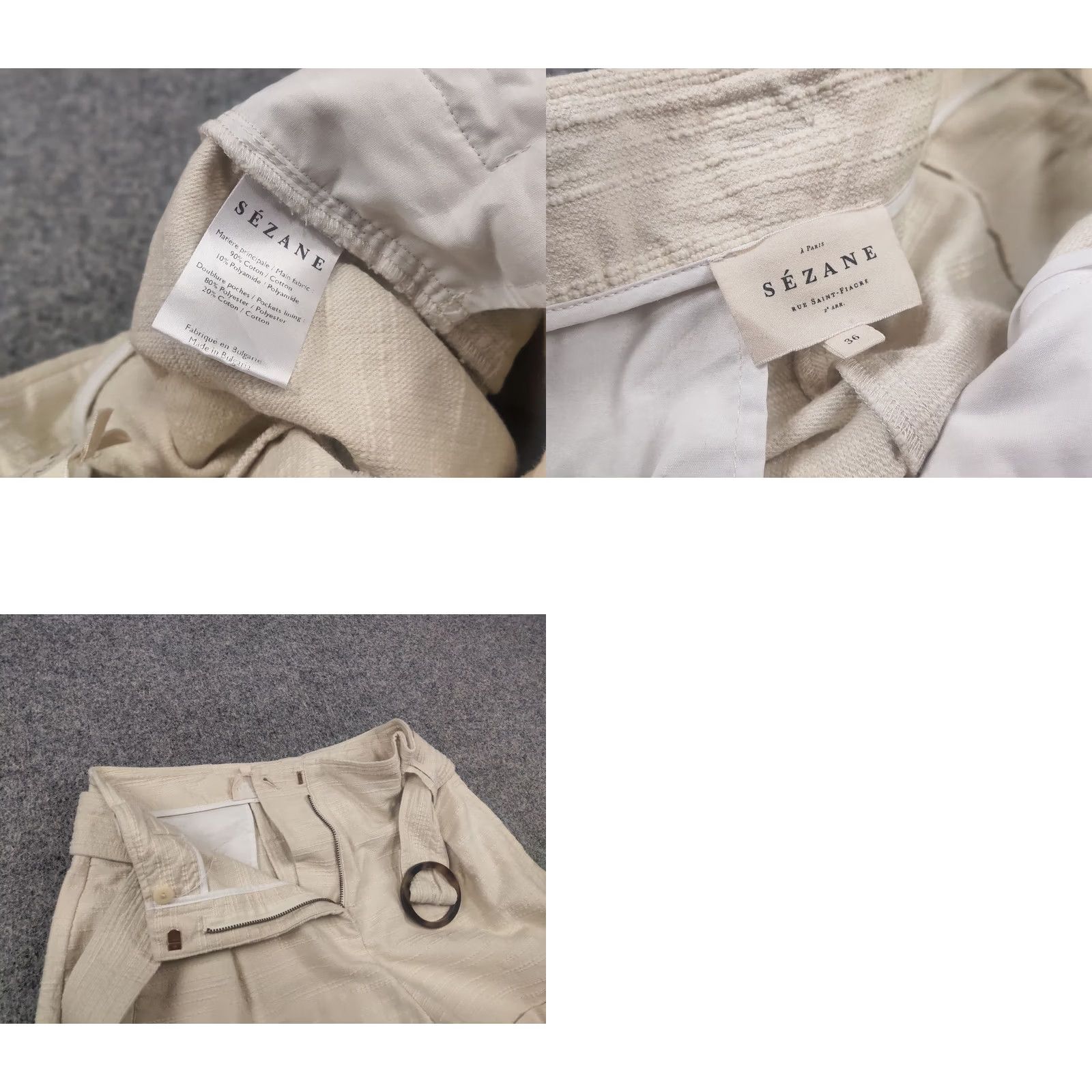 Vintage Sezane Design Rome Beige Woven Belted Cuff Shorts High-rise Size 28" / US 6 / IT 42 - 10 Thumbnail