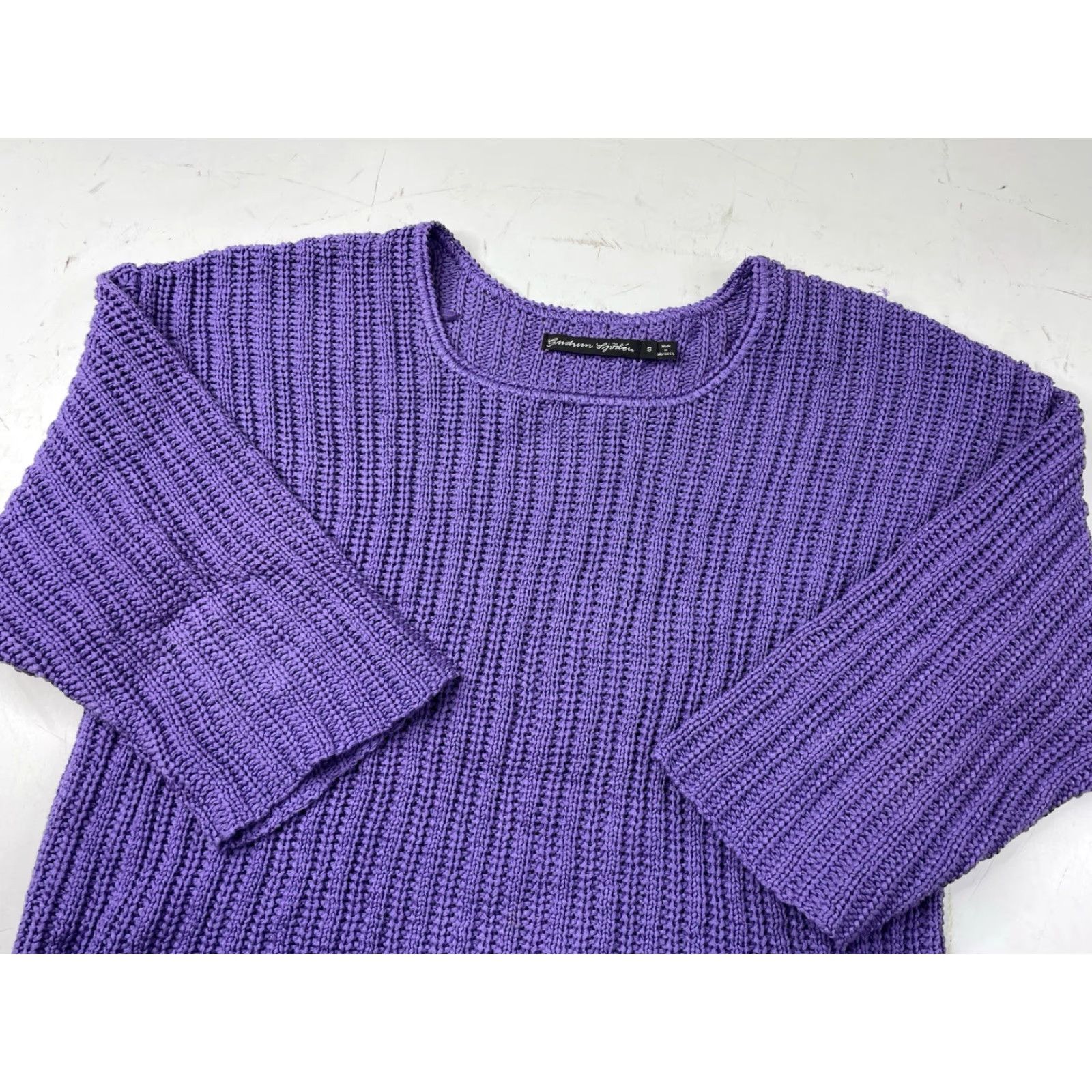 Vintage VINTAGE Gudrun Sjoden Womens Sweater Knit Cotton Pullover Crochet 3/4 Sleeve Purple S Womens Size S / US 4 / IT 40 - 2 Thumbnail