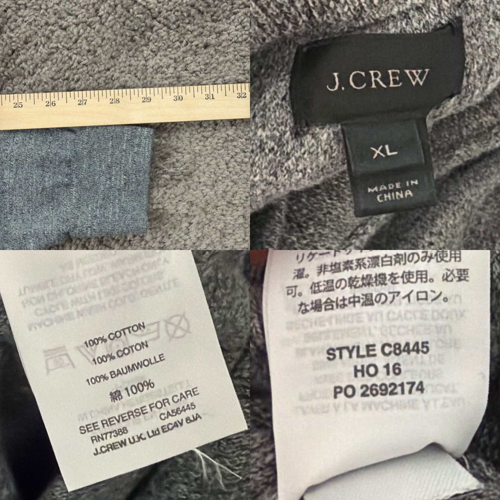 J.Crew J Crew Sweater Mens XL Gray Crew Neck Pullover Long Sleeve Cotton Breathable Size US XL / EU 56 / 4 - 8 Thumbnail