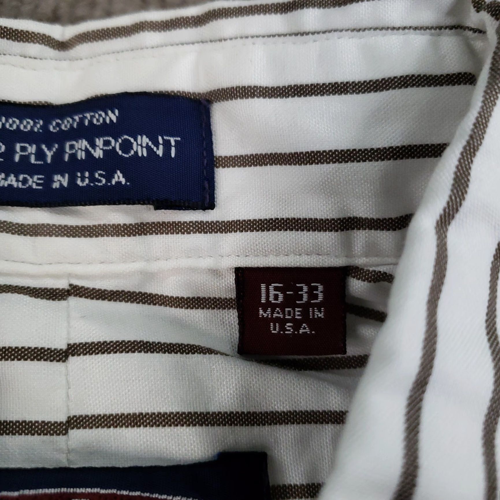 Jos. A. Bank VINTAGE Jos A. Bank Dress Shirt Mens Large 16-33 White Brown Striped Long Sleeve Business Office Size US L / EU 52-54 / 3 - 6 Thumbnail