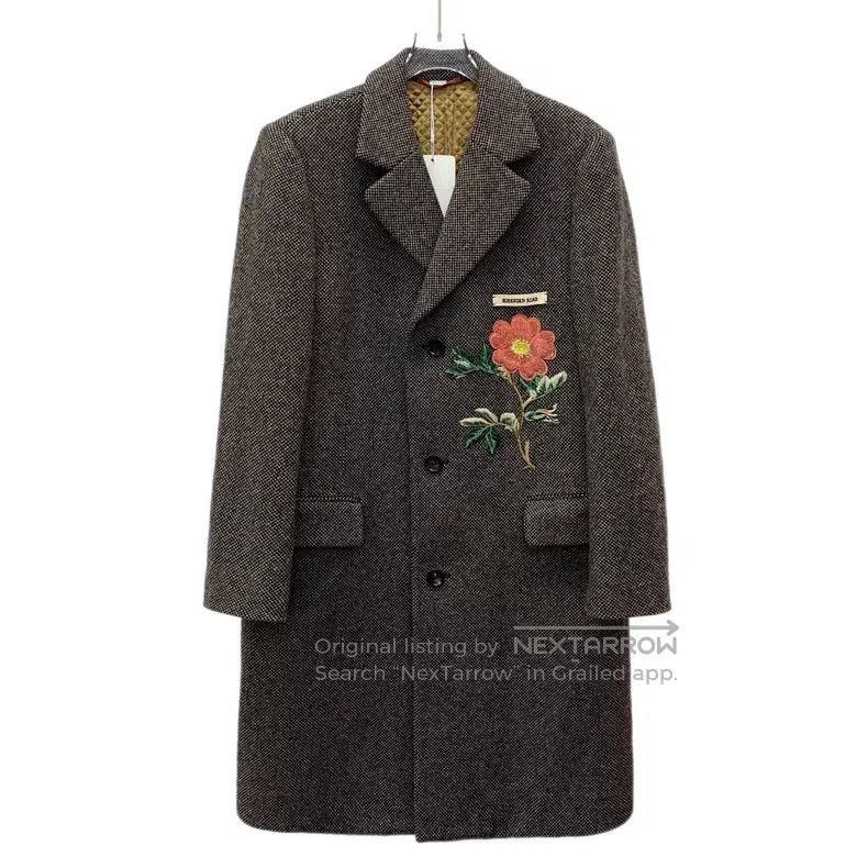 Gucci Gucci Coffee-coloured floral embroidered wool lapel single Size US S / EU 44-46 / 1 - 1 Thumbnail