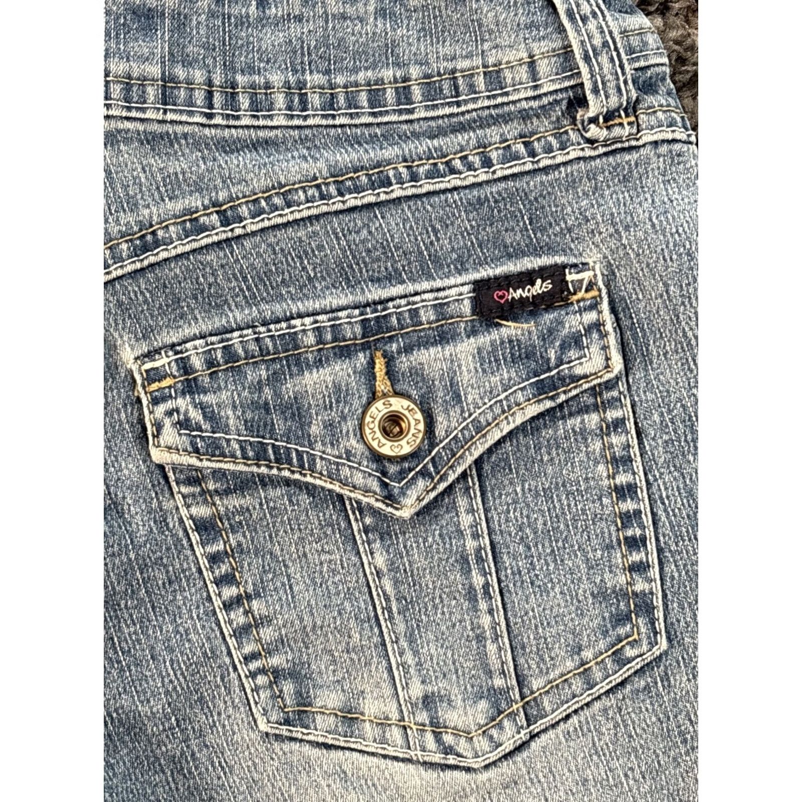 Vintage VINTAGE Angels Cut-Off Shorts Womens 24 Light Wash Denim Cotton 90s Angel Stretch Front Pocket Blues Womens 24s 90s Size 42" / US 20 - 7 Thumbnail