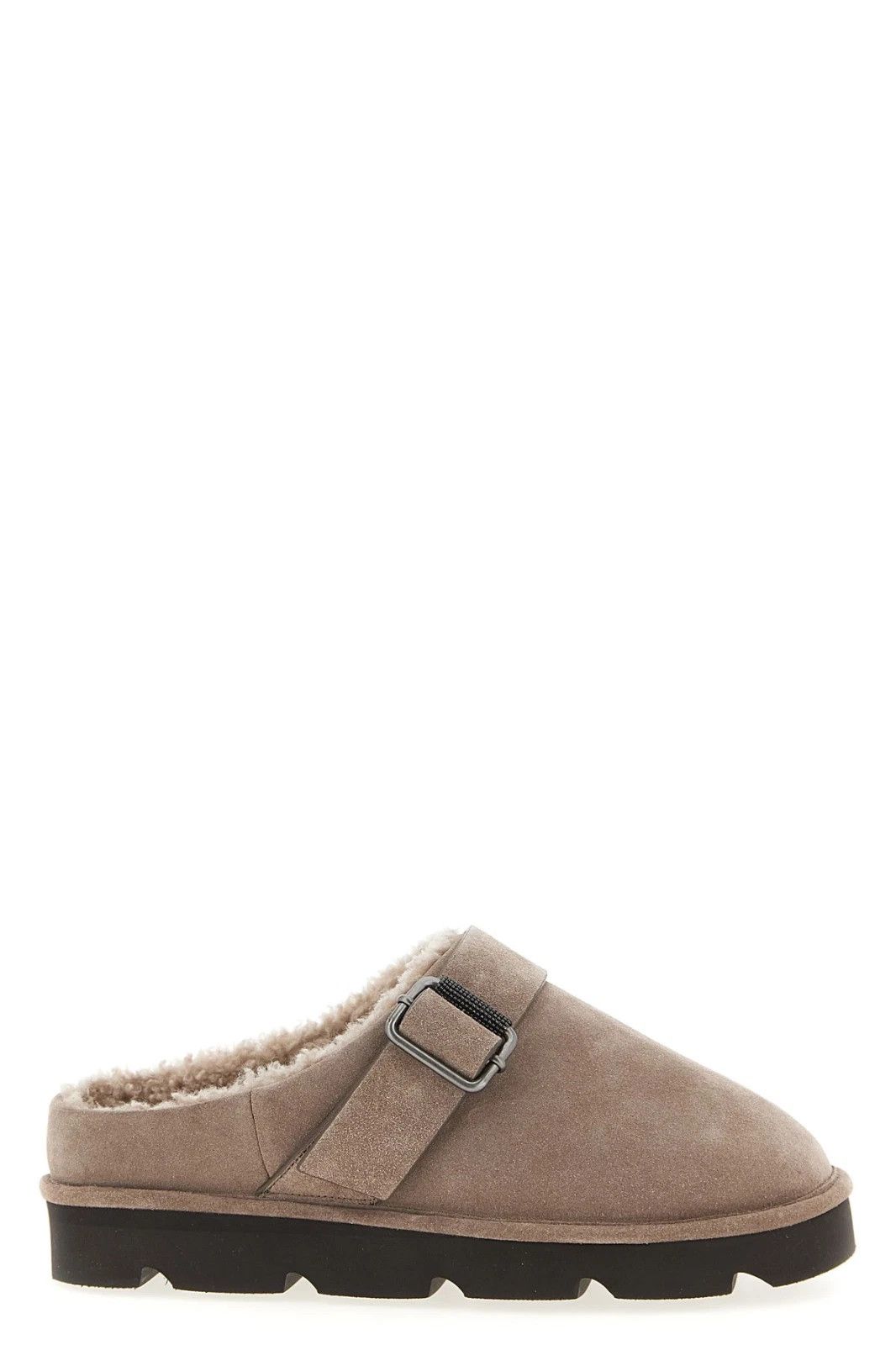 Brunello Cucinelli BRUNELLO CUCINELLI Monile Beige Suede Sabots NWT Size US 7 / IT 37 - 1 Thumbnail