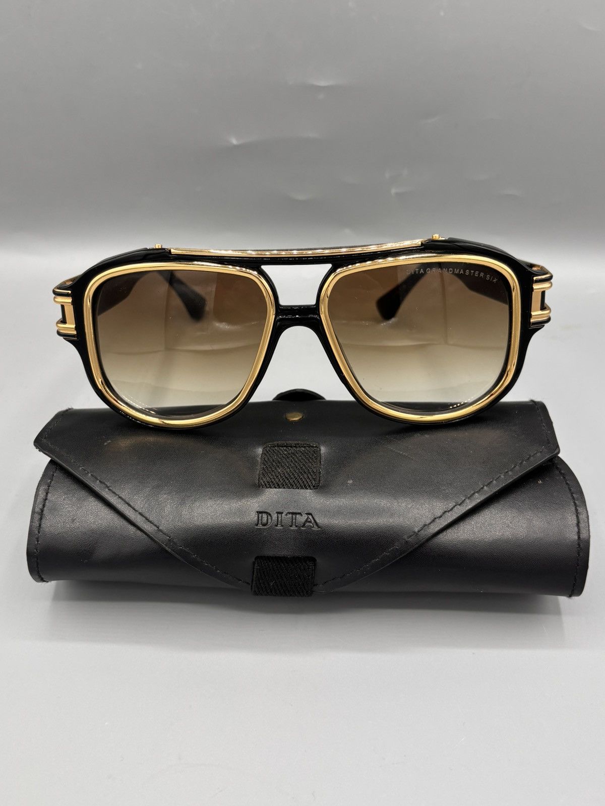 Dita DITA Grandmaster Six Black Gold Sunglasses Luxury Aviator Size ONE SIZE - 3 Thumbnail