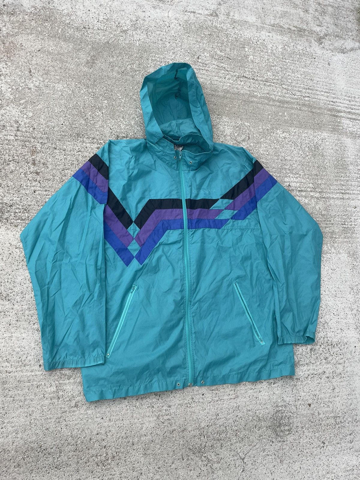 Adidas Windbreaker jacket adidas vintage Size US XL / EU 56 / 4 - 4 Thumbnail