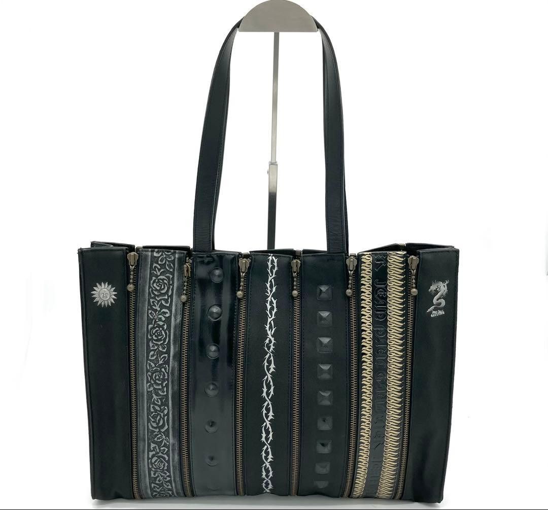 Jean Paul Gaultier JEAN PAUL GAULTIER Ruban Zip Tote Bag with Dragon Pattern Size ONE SIZE - 2 Thumbnail