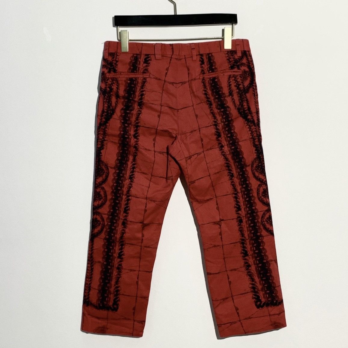 Dolce & Gabbana Dolce&Gabbana Red Plaid Hand-Painted Straight Pants K26WX Size 34" / US 12 / IT 48 - 2 Thumbnail