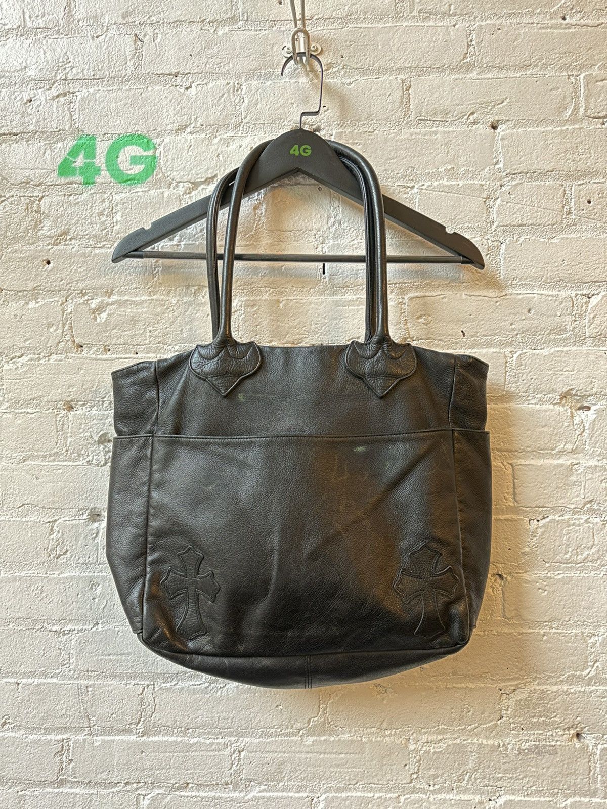 Chrome Hearts CHROME HEARTS THRASHED 4 PATCH LEATHER TOTE BAG Size ONE SIZE - 1 Thumbnail