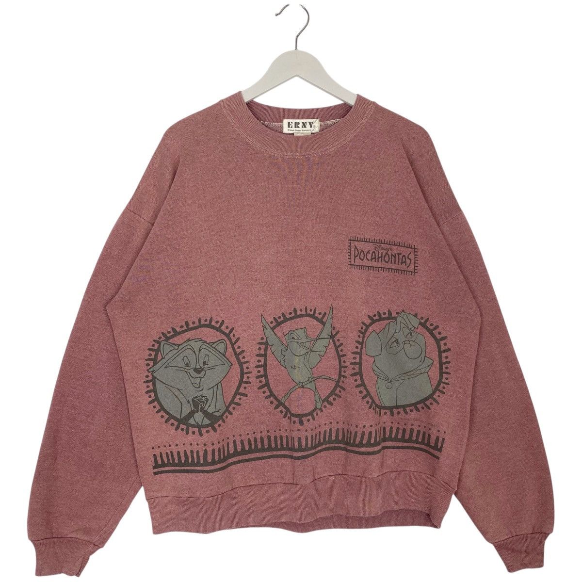 Vintage Vintage Disney Pocahontas Sweatshirt Crewneck Pink Size L Size US L / EU 52-54 / 3 - 1 Thumbnail