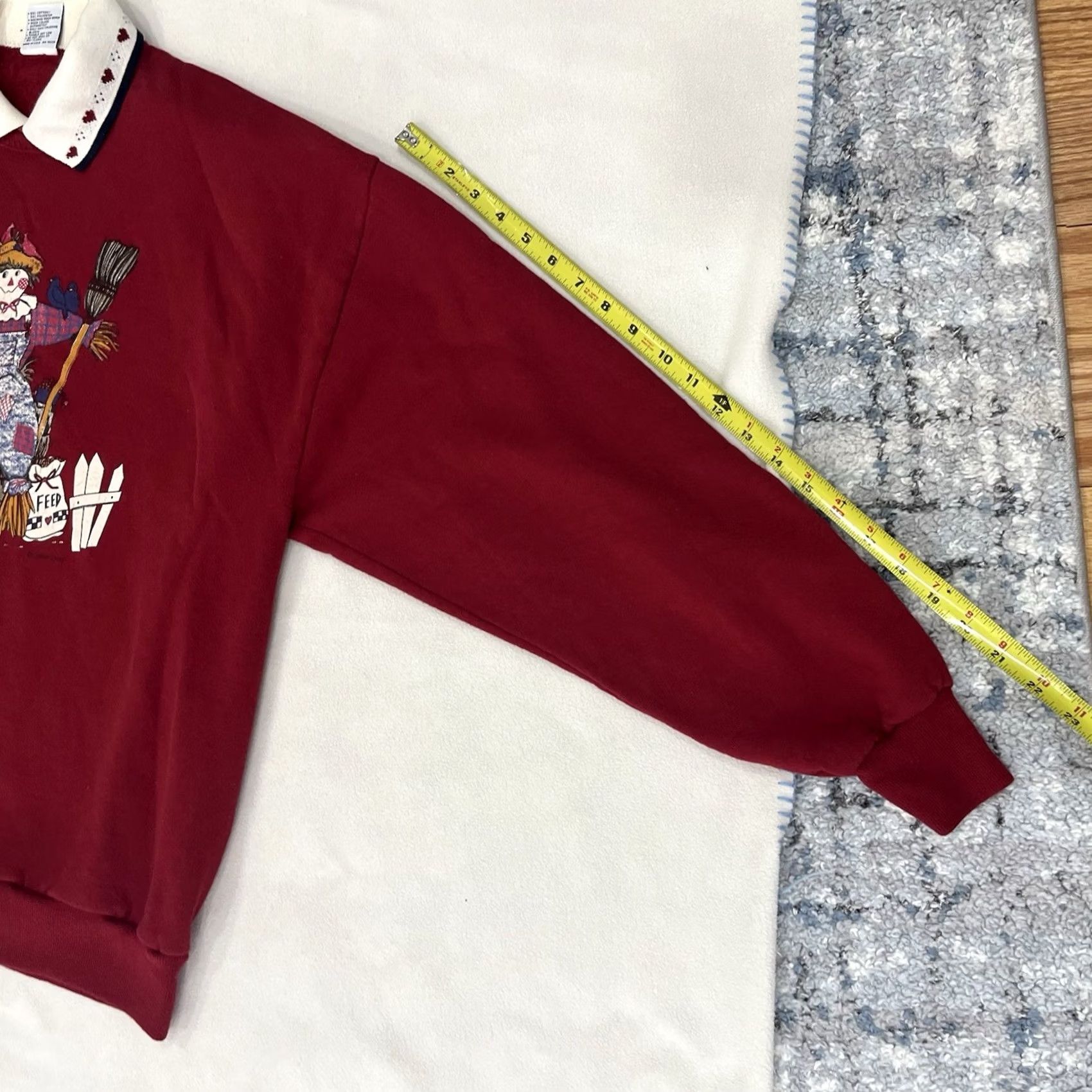 Vintage VINTAGE Gopher Sport Sweatshirt Collar Grannycore USA Made Gray XL Womens 1980s Halloween Farm Scarecrow Cotton Blend Shirt Size XL / US 12-14 / IT 48-50 - 7 Thumbnail