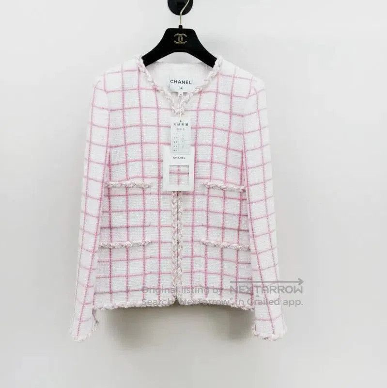 Chanel Chanel Pink Checkered Short Coat for Women . Size S / US 4 / IT 40 - 1 Thumbnail