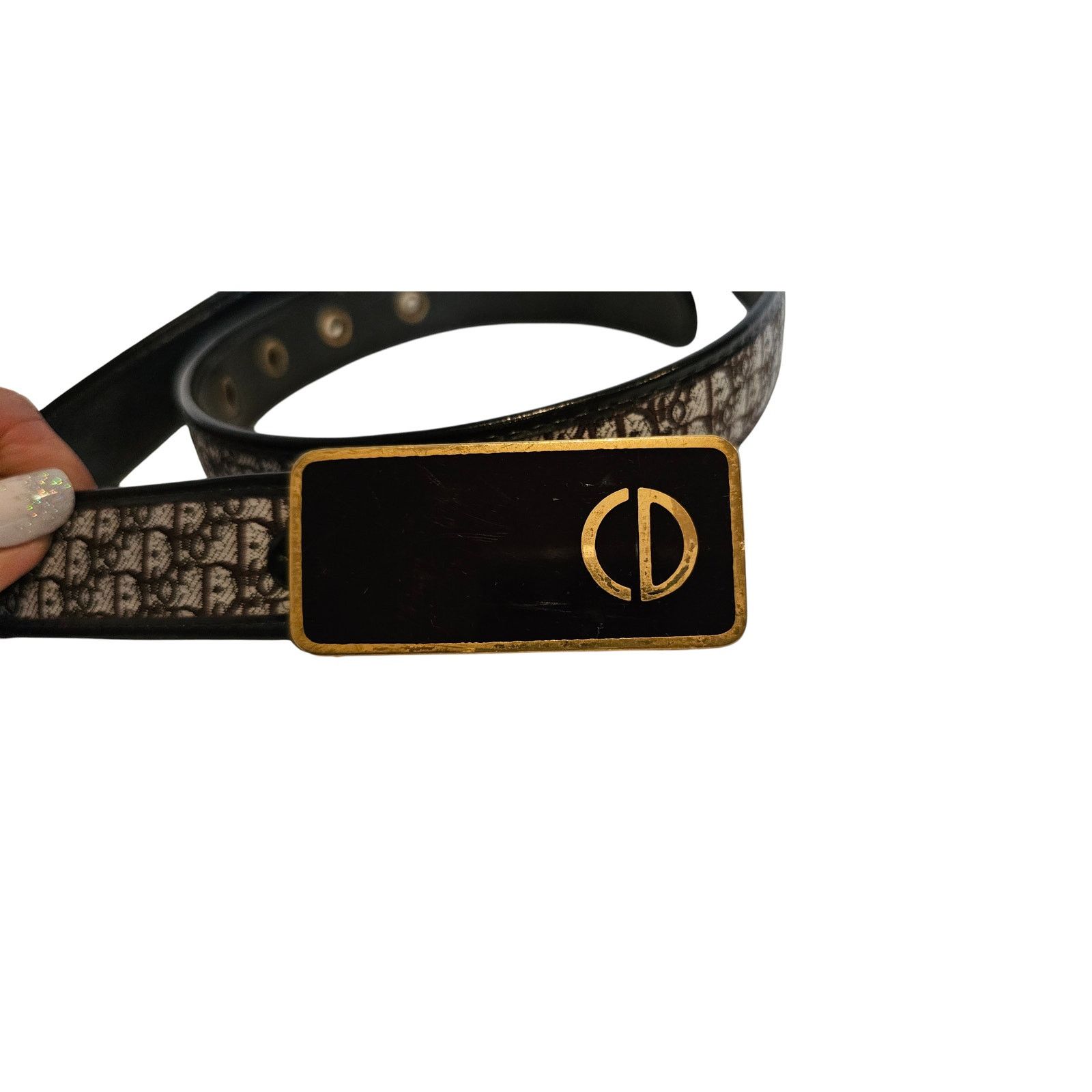 Dior Christian Dior Vintage Women's Belt in Brown Leather/Canvas Size ONE SIZE - 6 Thumbnail