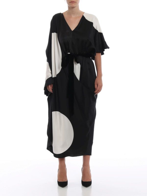 Valentino o1y0226 Midi Dress in Black/White Size XS / US 0-2 / IT 36-38 - 3 Thumbnail