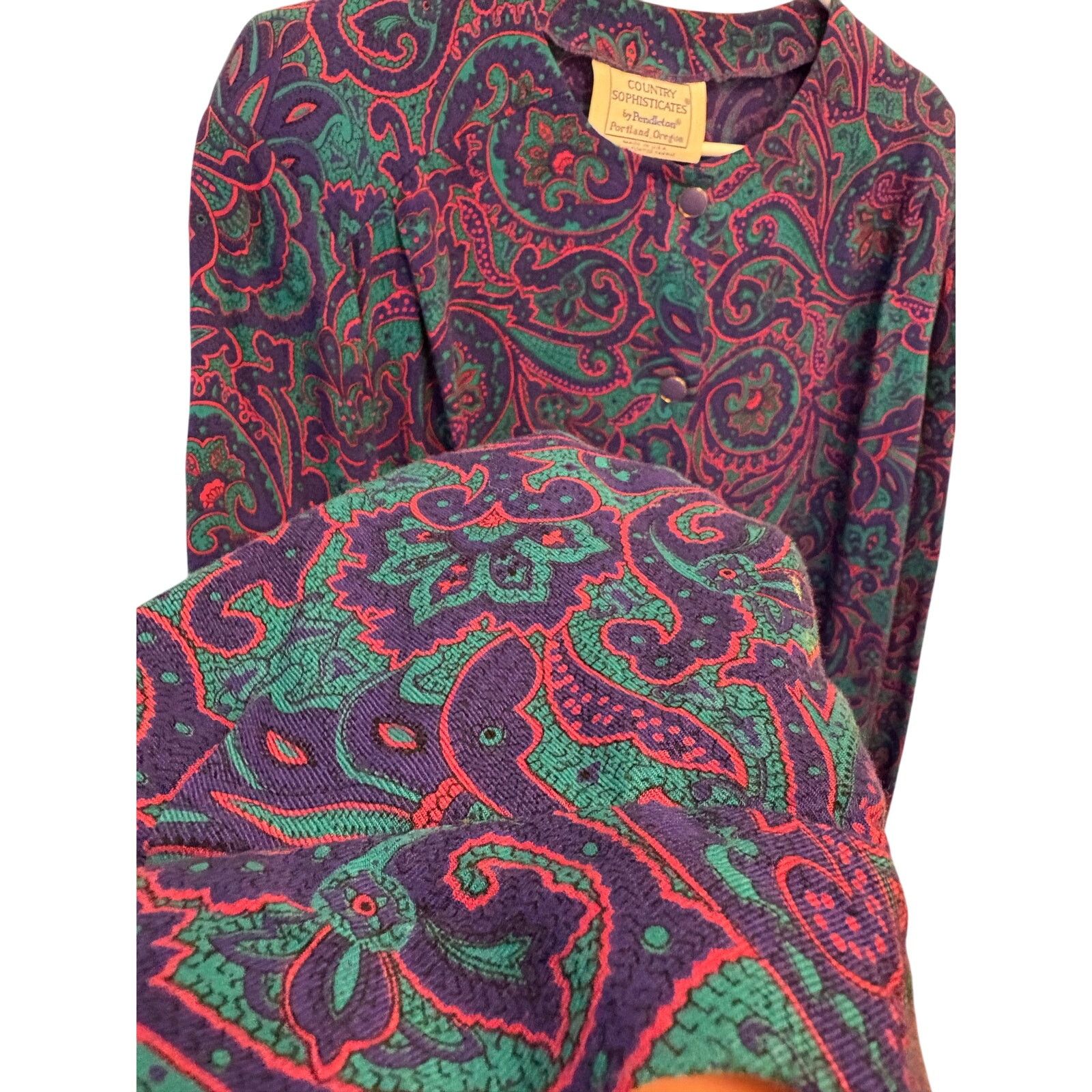Pendleton Pendelton Purple Paisley top Country Sophisticates Pendleton Size 3XL / US 20-22 - 3 Thumbnail