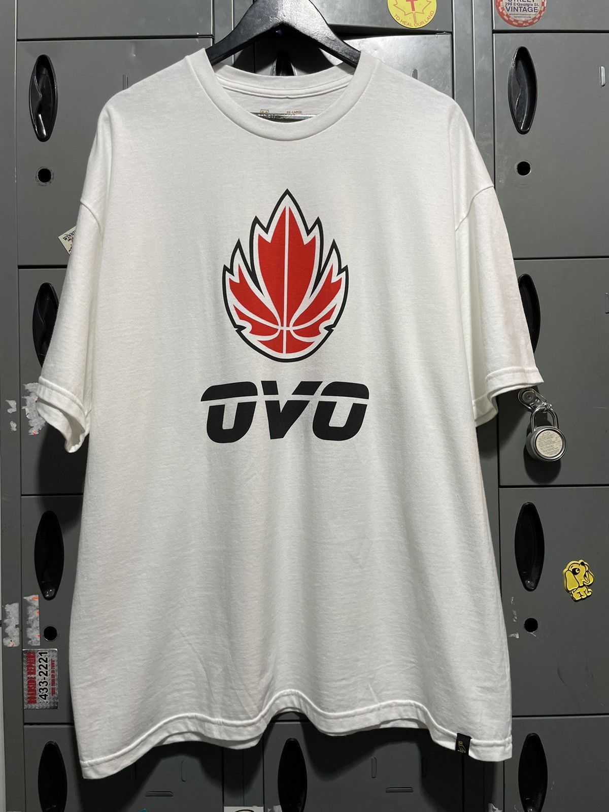 image of Basketball Canada Logo Tee By Ovo Drake in White, Men's (Size 2XL)