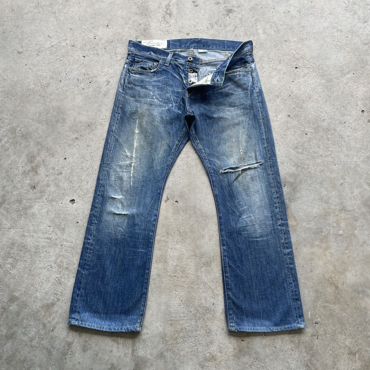 Vintage Vintage Loomstate Distressed Faded Jeans Denim Pants W35x29 Size US 35 - 1 Thumbnail