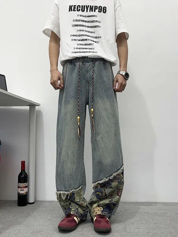 Japanese Brand Retro loose straight leg casual jeans Size US 32 / EU 48 - 4 Thumbnail
