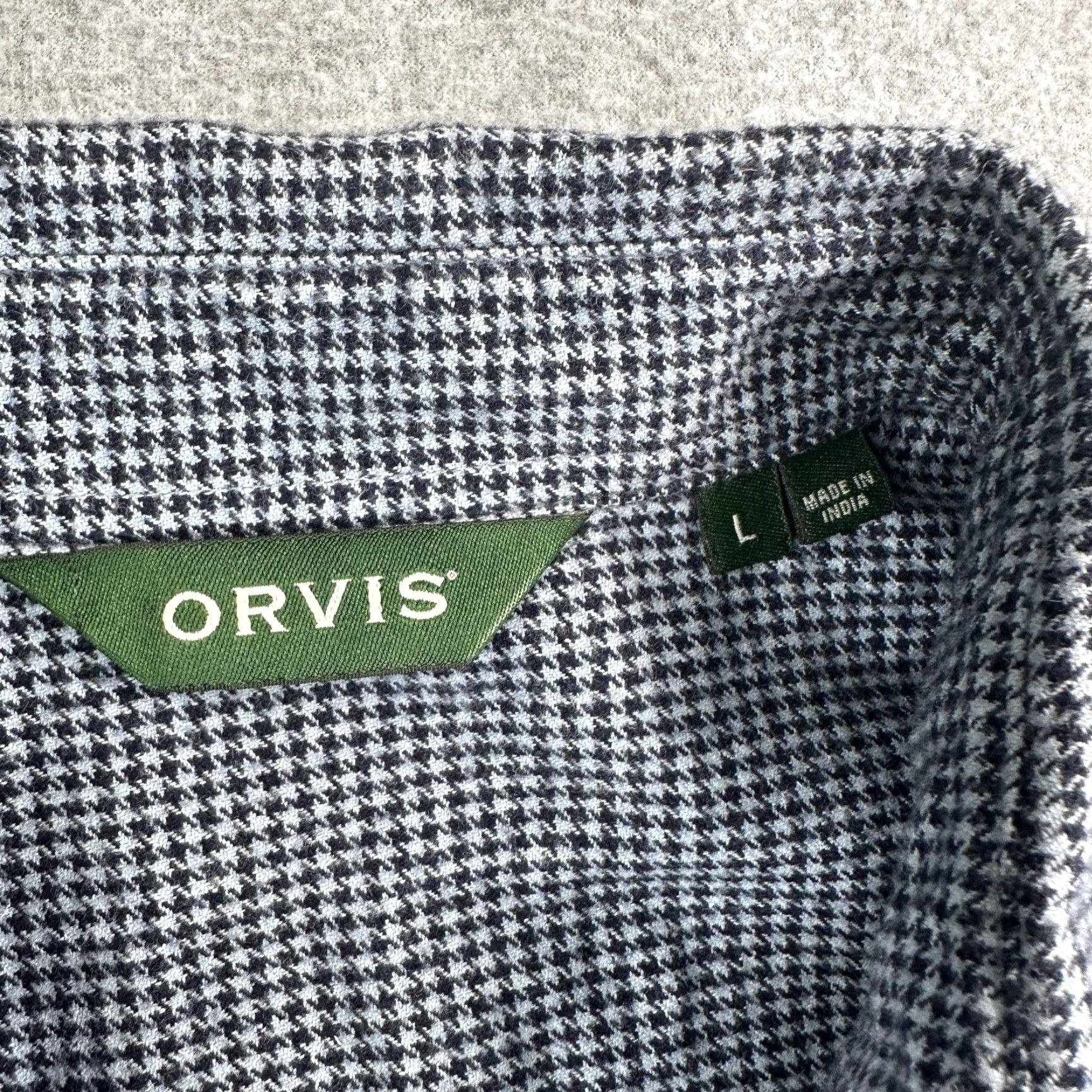 Orvis Orvis Shirt Mens Large Gray Check Long Sleeve Button Front Pockets Size US L / EU 52-54 / 3 - 2 Thumbnail