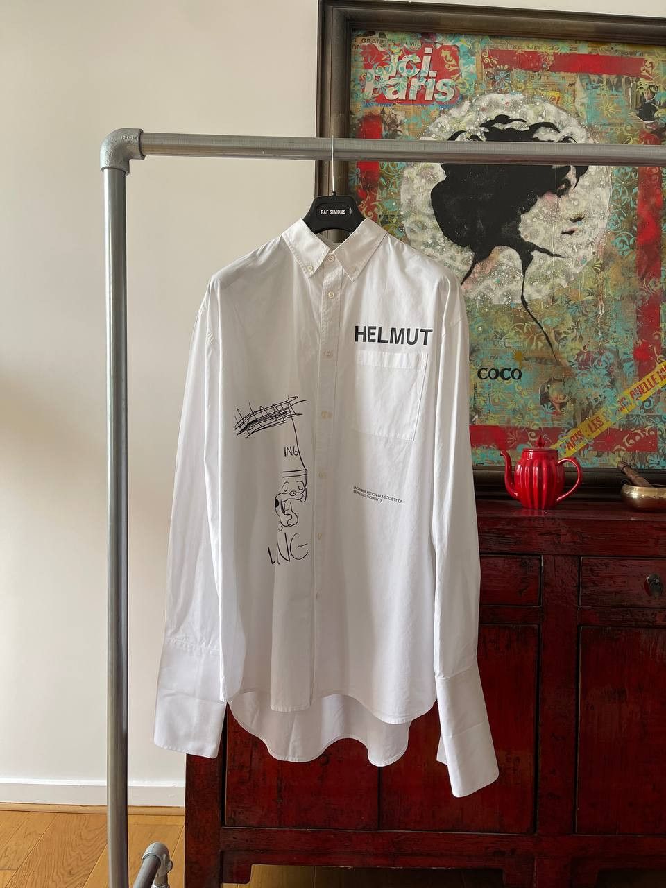 image of Helmut Lang Seen By Shayne Oliver Oversized Shirt in White, Men's (Size Small)