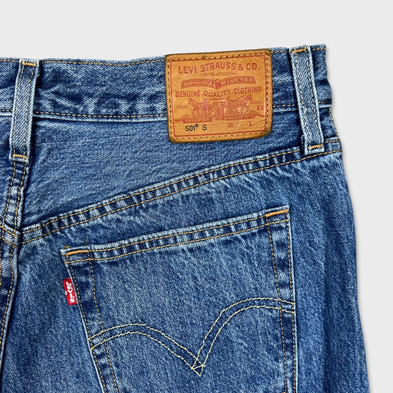 Levi's × Vintage Levi's 501 S Jeans 29x32 Blue Premium Button Fly Denim Pants Size US 29 - 8 Thumbnail