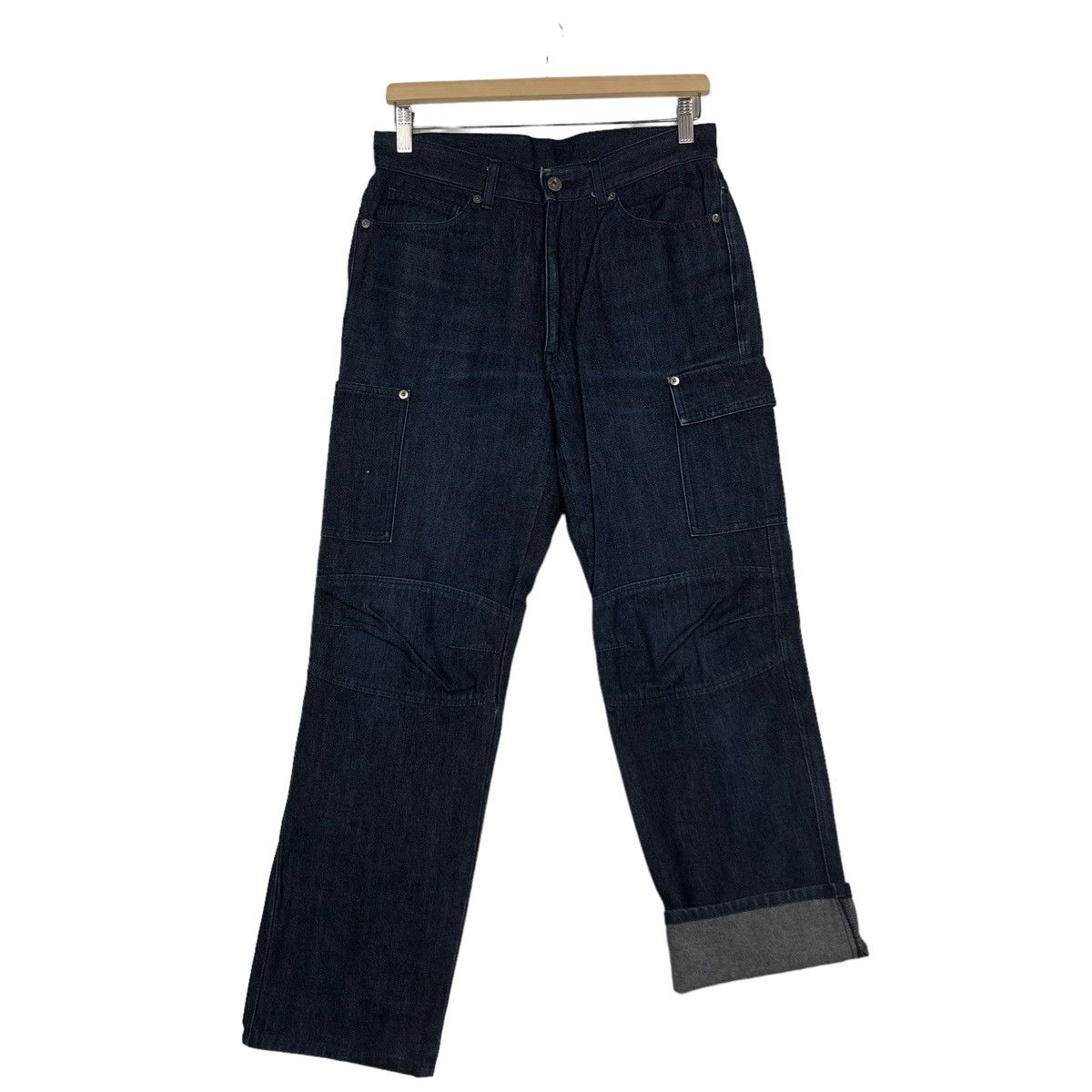 Issey Miyake 🔥Vintage Indigo Blue Denim Bush Pants Pocket Monkey Japan Size US 29 - 10 Thumbnail