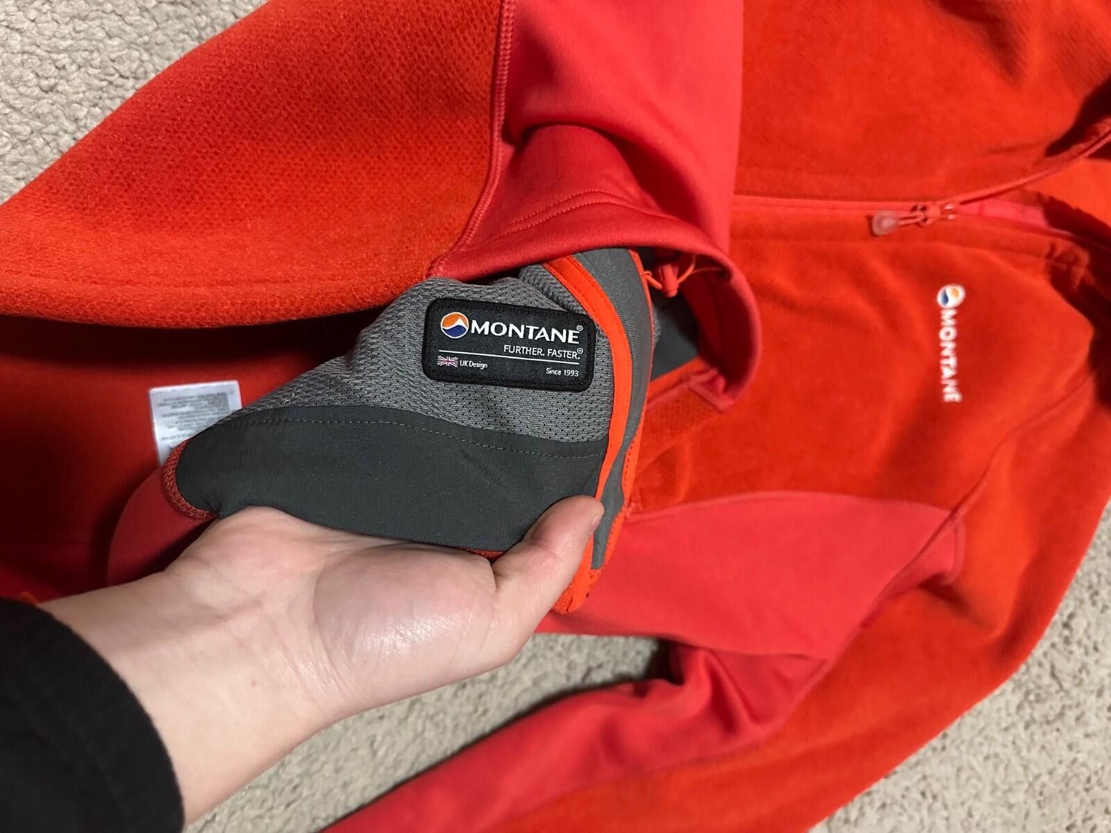 Montane Montane Red Hooded Lightweight Fleece Jacket Sz L Size L / US 10 / IT 46 - 6 Thumbnail