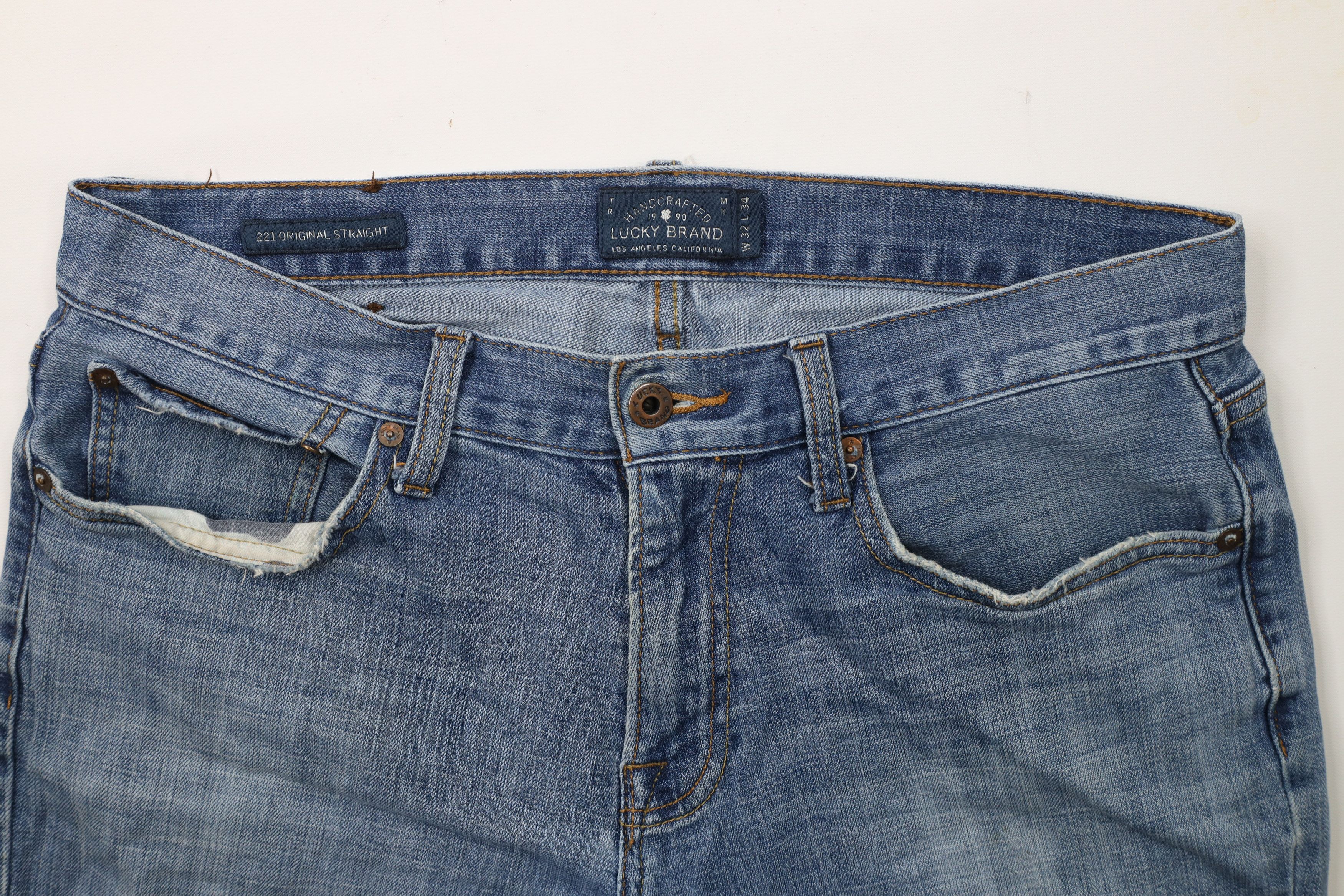Lucky Brand × Vintage Vintage Lucky Brand 221 Original Straight Jeans Blue Size US 32 / EU 48 - 7 Thumbnail