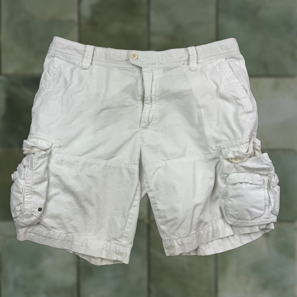 Polo Ralph Lauren VINTAGE Polo Ralph Lauren Cargo Shorts Men 38 White Solid Casual 90s Y2K Hipster Baggy Cargo Shorts Men Size US M / EU 48-50 / 2 - 1 Thumbnail
