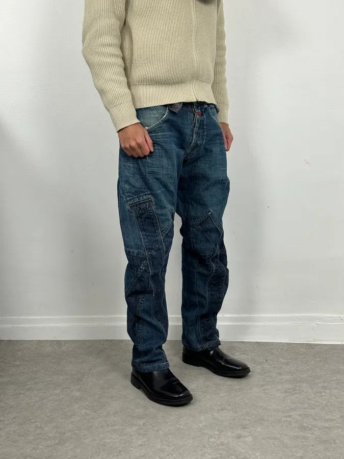 Marithe + Francois Girbaud SS2006 Marithé + François Girbaud Navy Patch Blue Cozy Large Denim Jeans Size US 34 / EU 50 - 4 Thumbnail