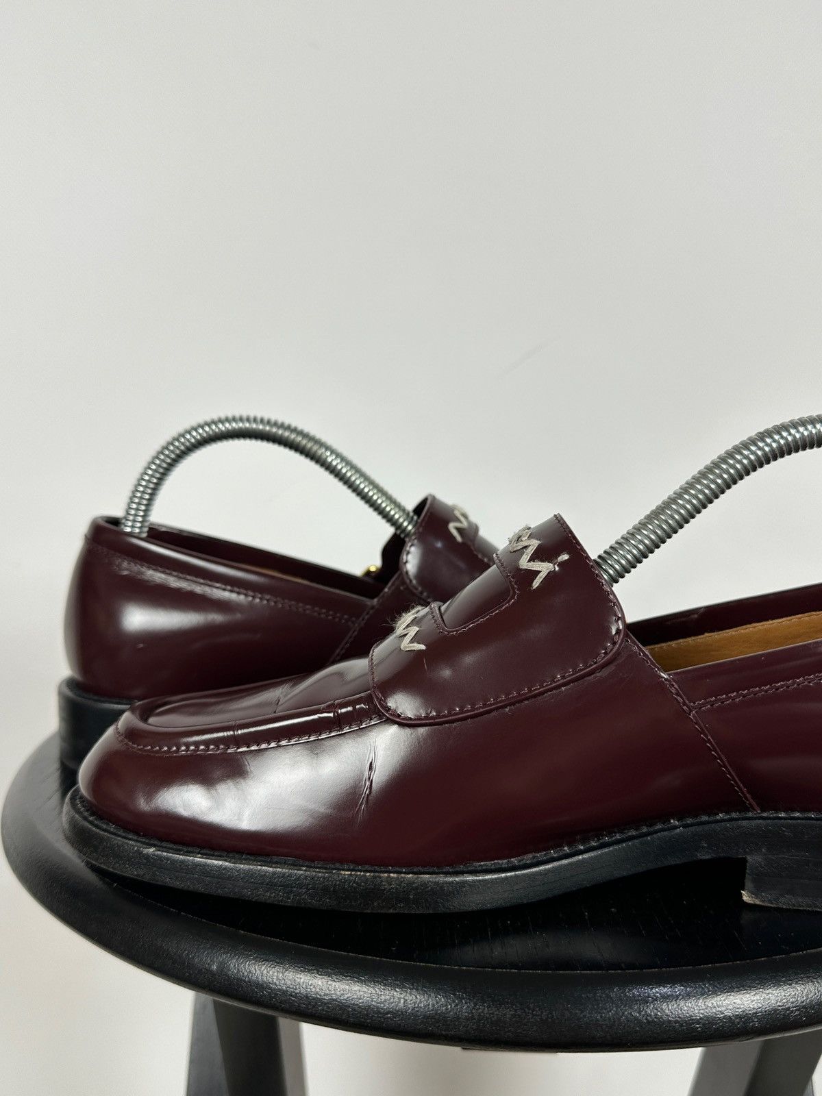 Marni Marni Bambi 3.0 Burgundy Leather Double Monk Strap Loafers Size US 8 / IT 38 - 18 Thumbnail